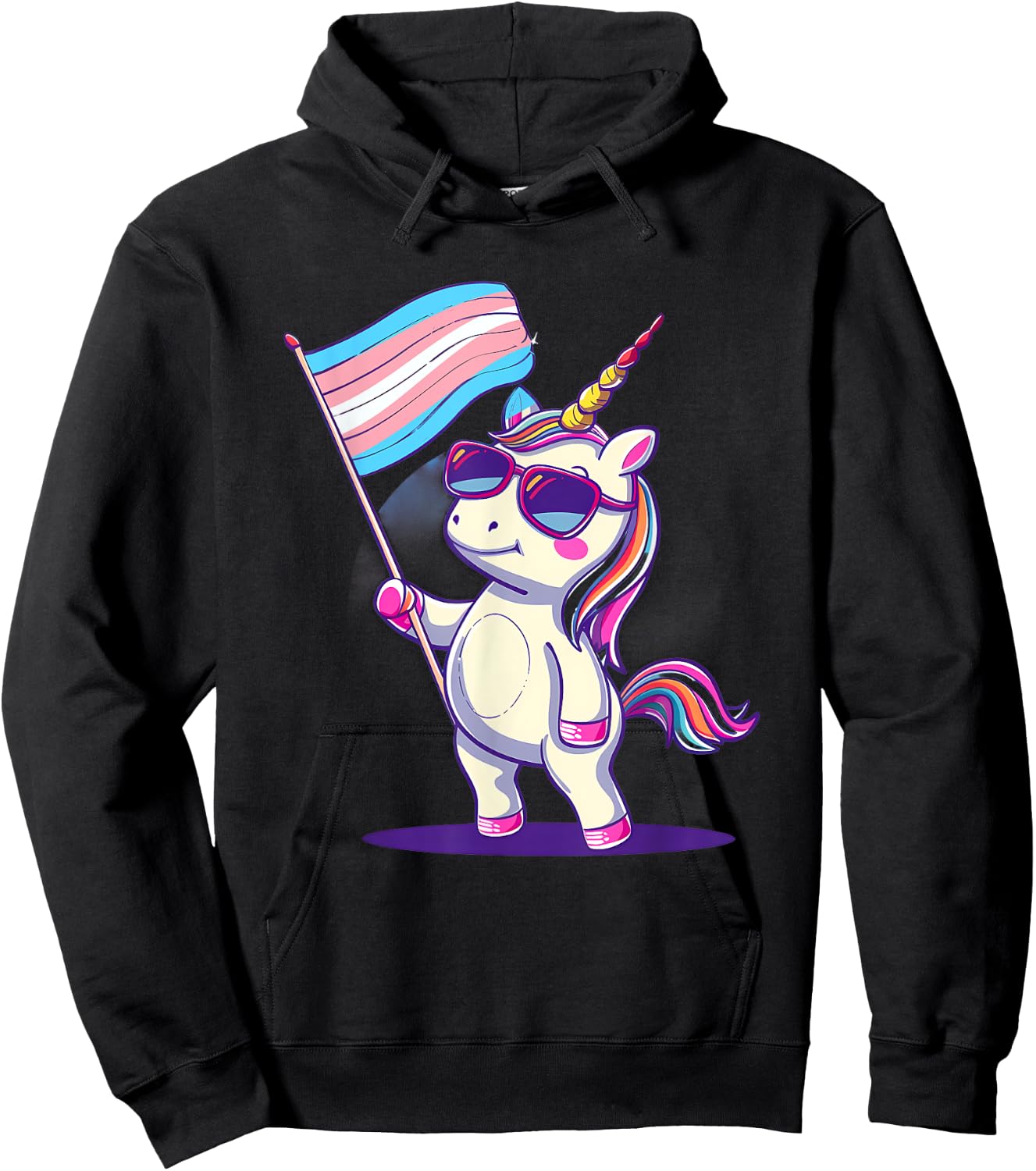 Transgender Unicorn Transsexuality LGBT Transsexual Flag Hoodie - Hoodie | Black