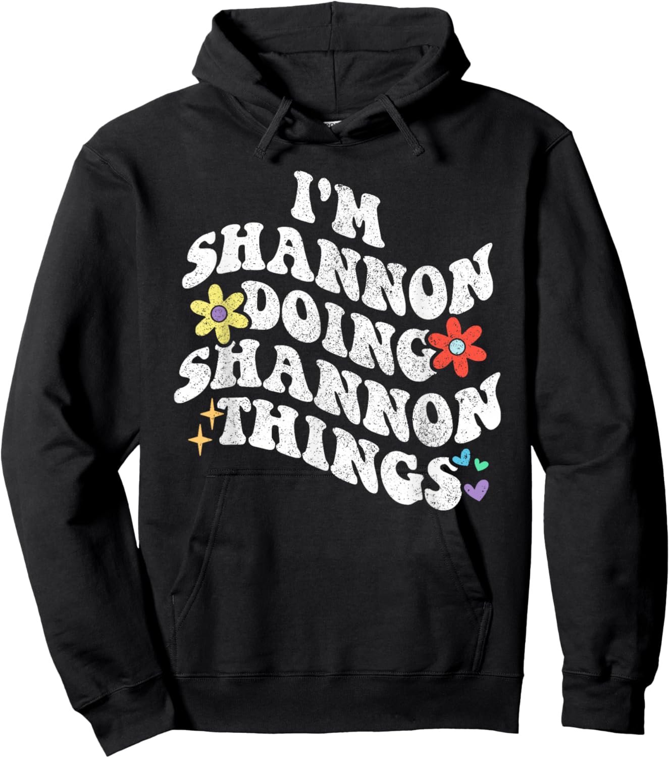 Retro Groovy Im SHANNON Doing SHANNON Things Funny Mother's Hoodie - Hoodie | Black