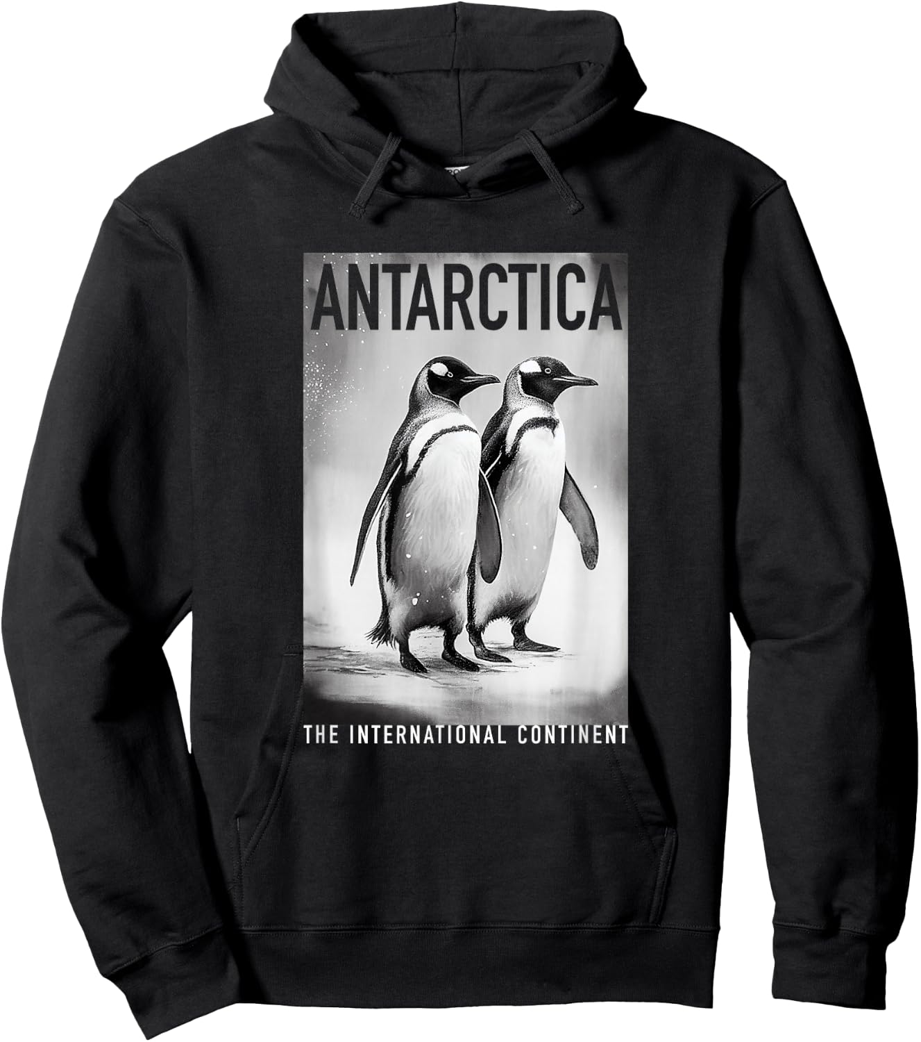 Antarctica Penguins Women Apparel & Decor -Kids Penguin Themed Black Small Hoodie - Hoodie | Black