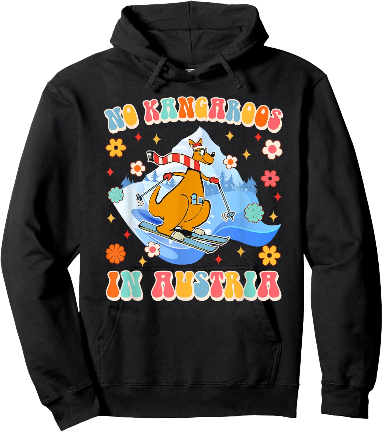 Funny Austrian Vienna Skiing Lover No Kangaroos In Austria Hoodie - Hoodie | Black
