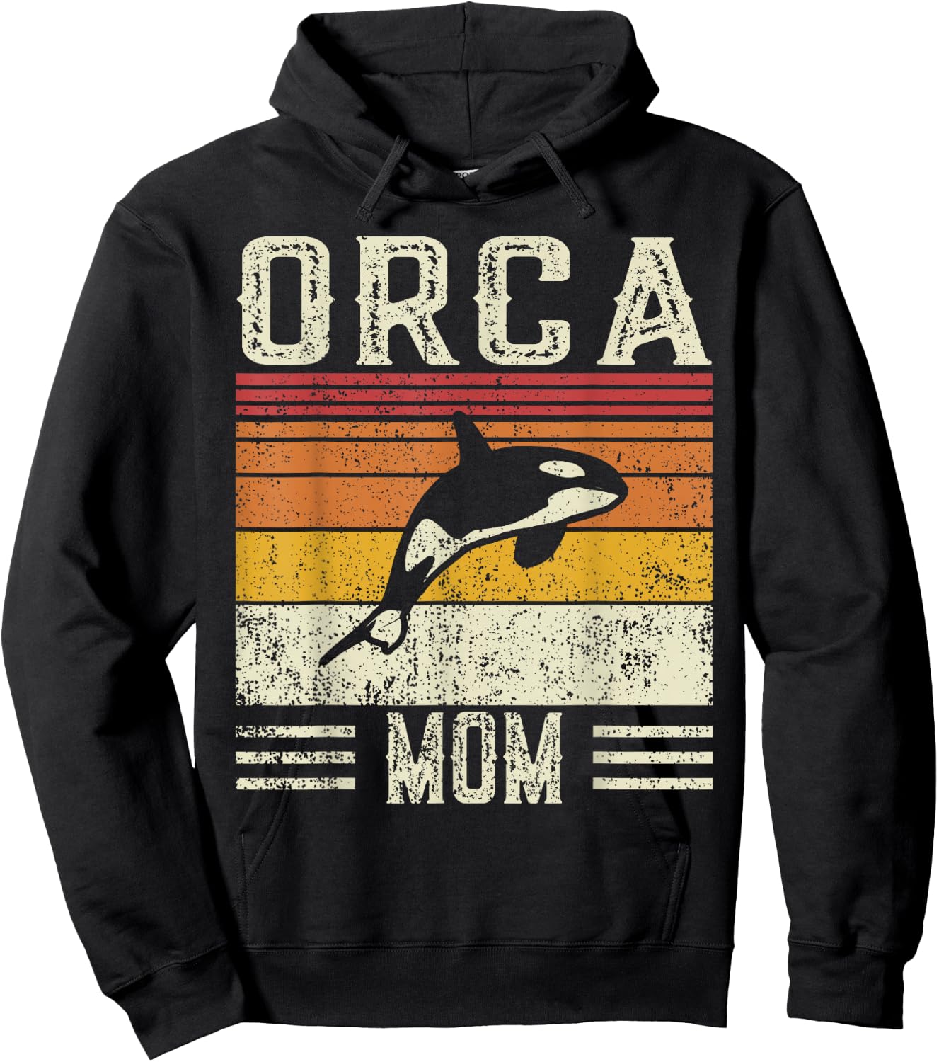 Best Orca Mom Women - Vintage Orca Hoodie - Hoodie | Black