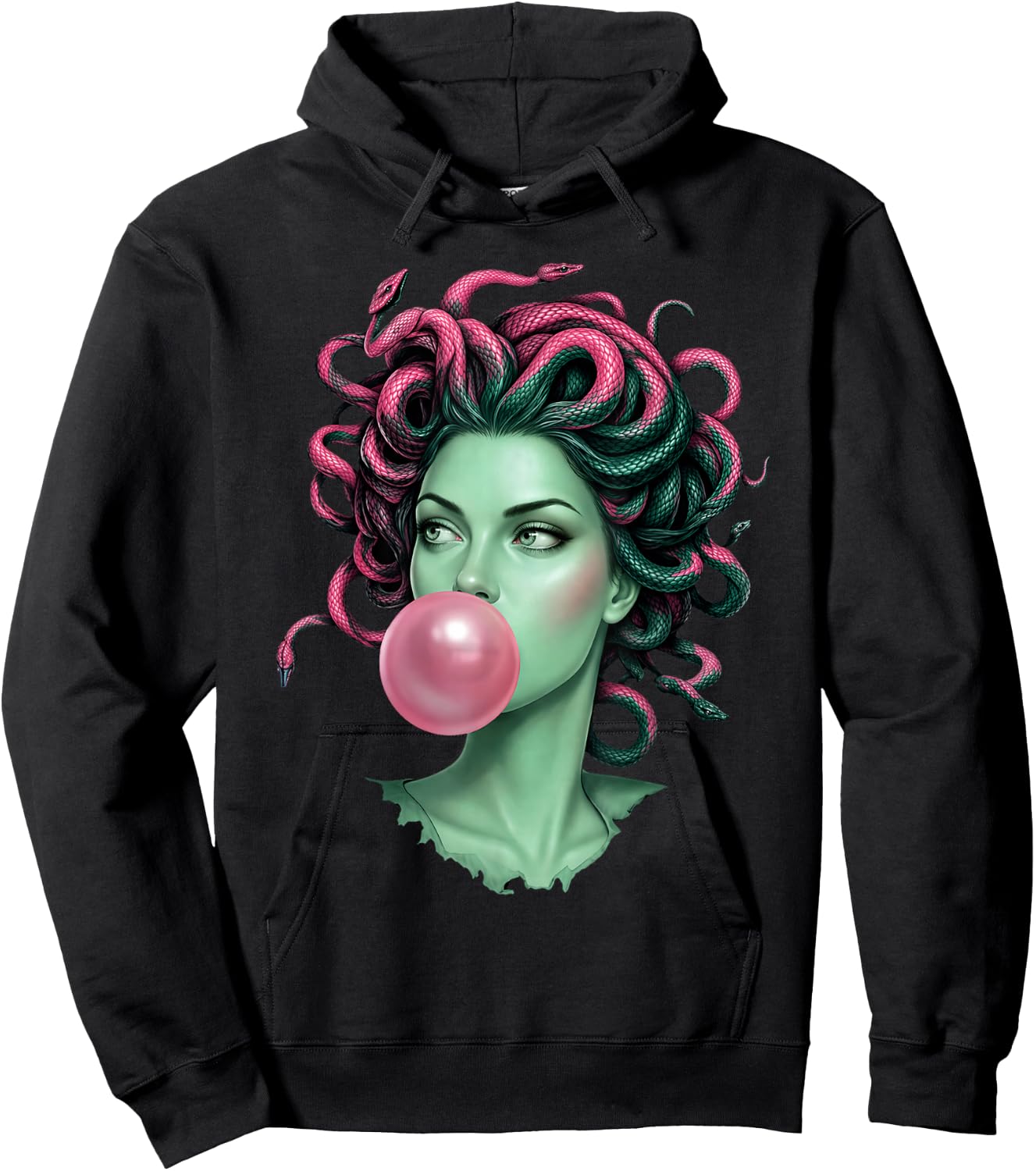 Medusa Bubblegum Mythological Snake Goddess Feminist Women Hoodie - Hoodie | Black