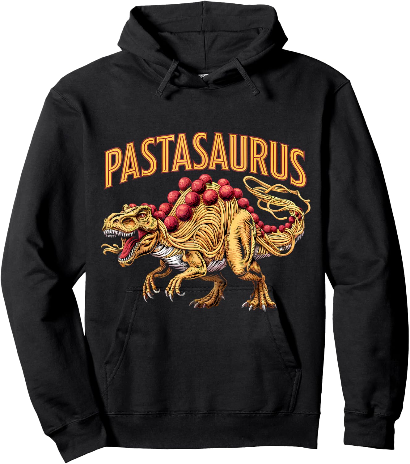 Spaghetti Pasta Dinosaur T-Rex Italian Food Pasta Noodles Hoodie - Hoodie | Black