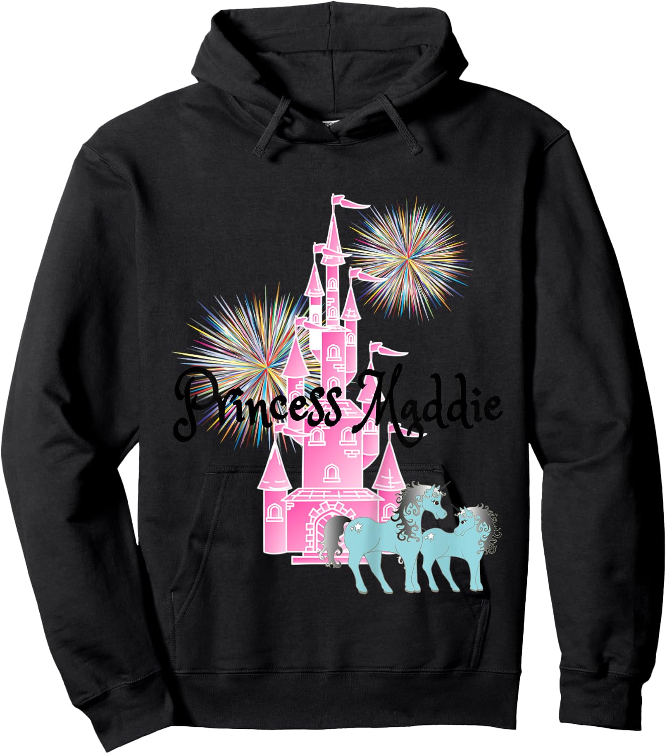 Kids Princess Maddie Name Girls Personalized Custom Hoodie - Hoodie | Black