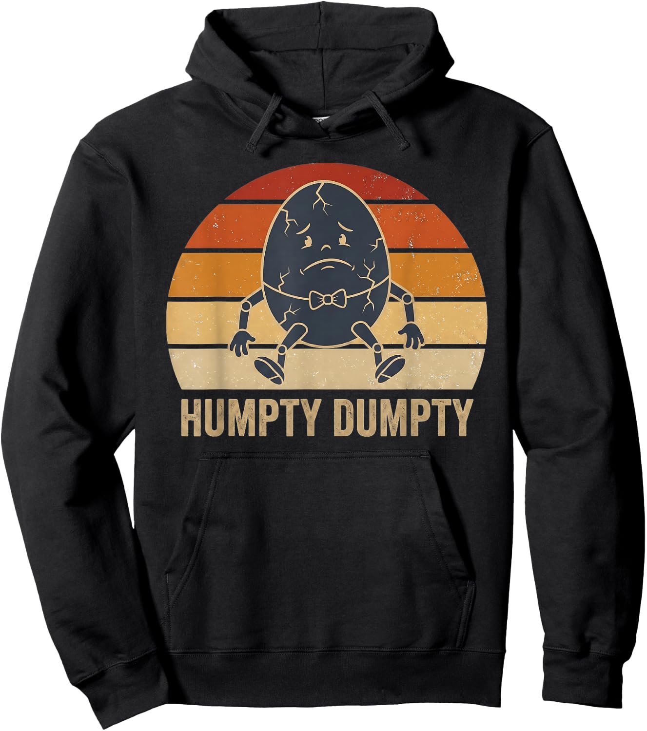 Humpty Dumpty Retro Sunset Vintage Nursery Rhyme Kids Funny Hoodie - Hoodie | Black