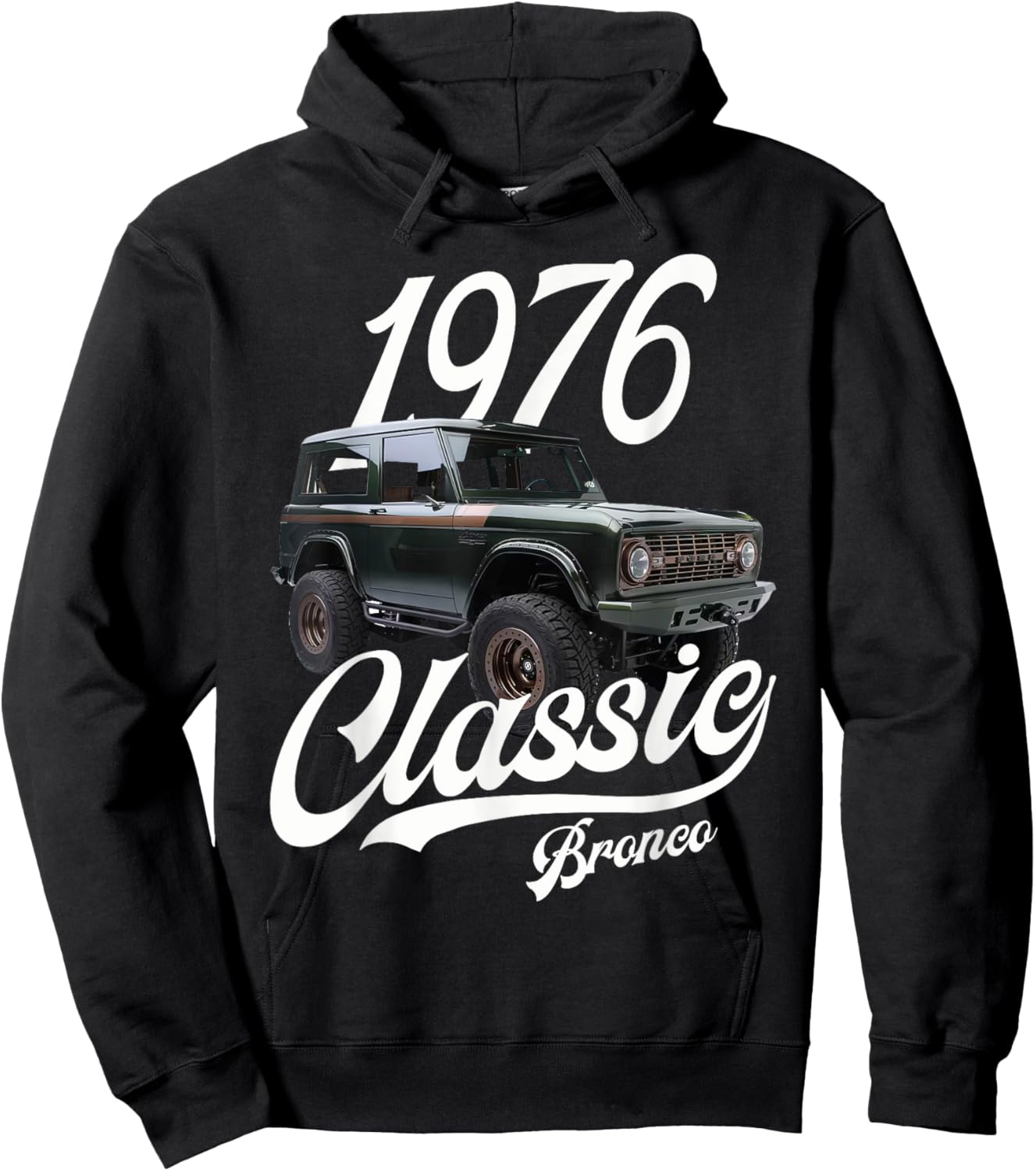 Classic bronco 1976 Green Hoodie - Hoodie | Black