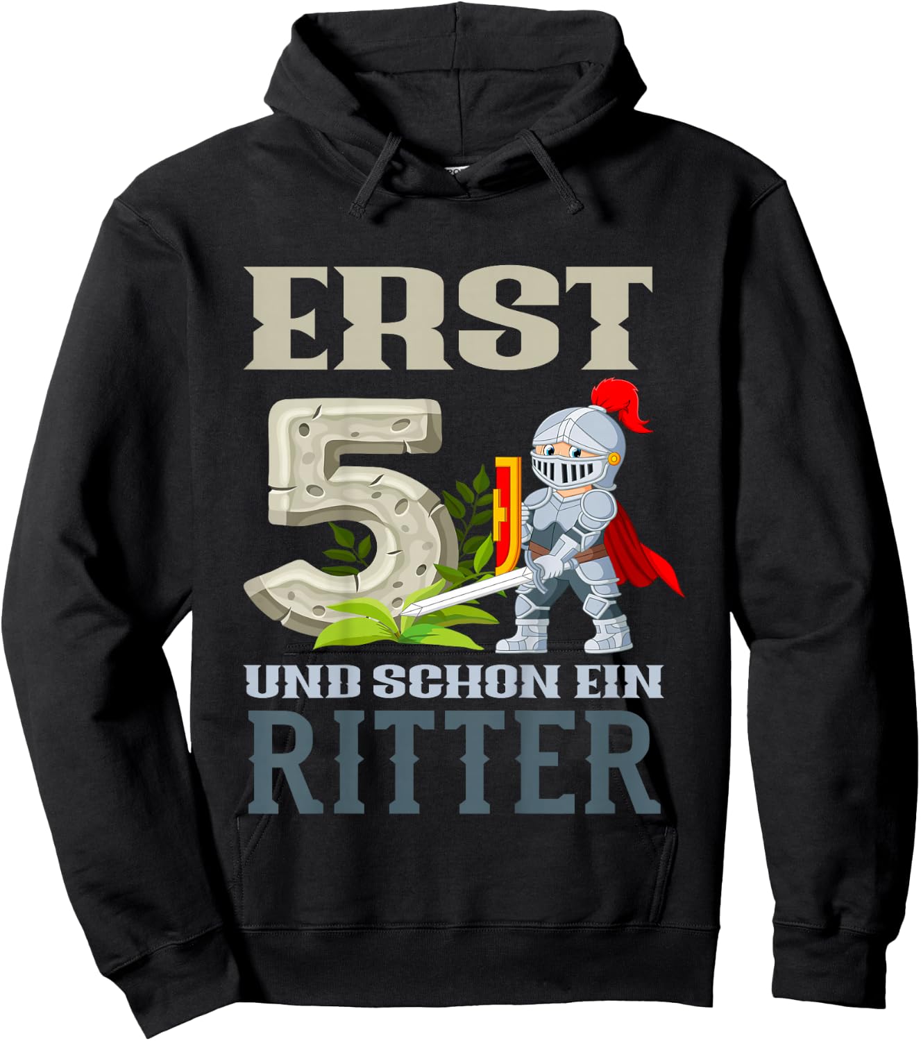 Children's 5th Birthday with Knight Design Hoodie - Hoodie | Black