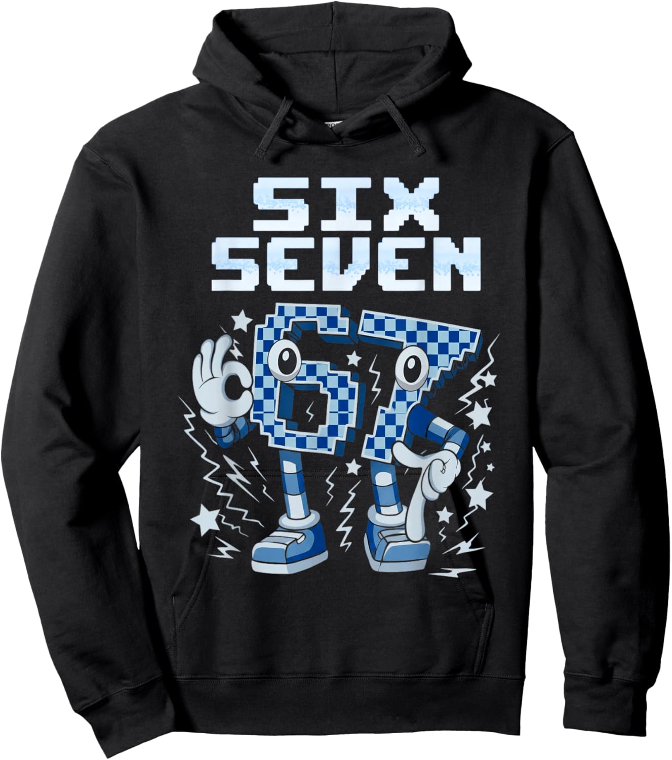 6 7 Six Seven Meme 6 7 Brainrot Hoodie - Hoodie | Black