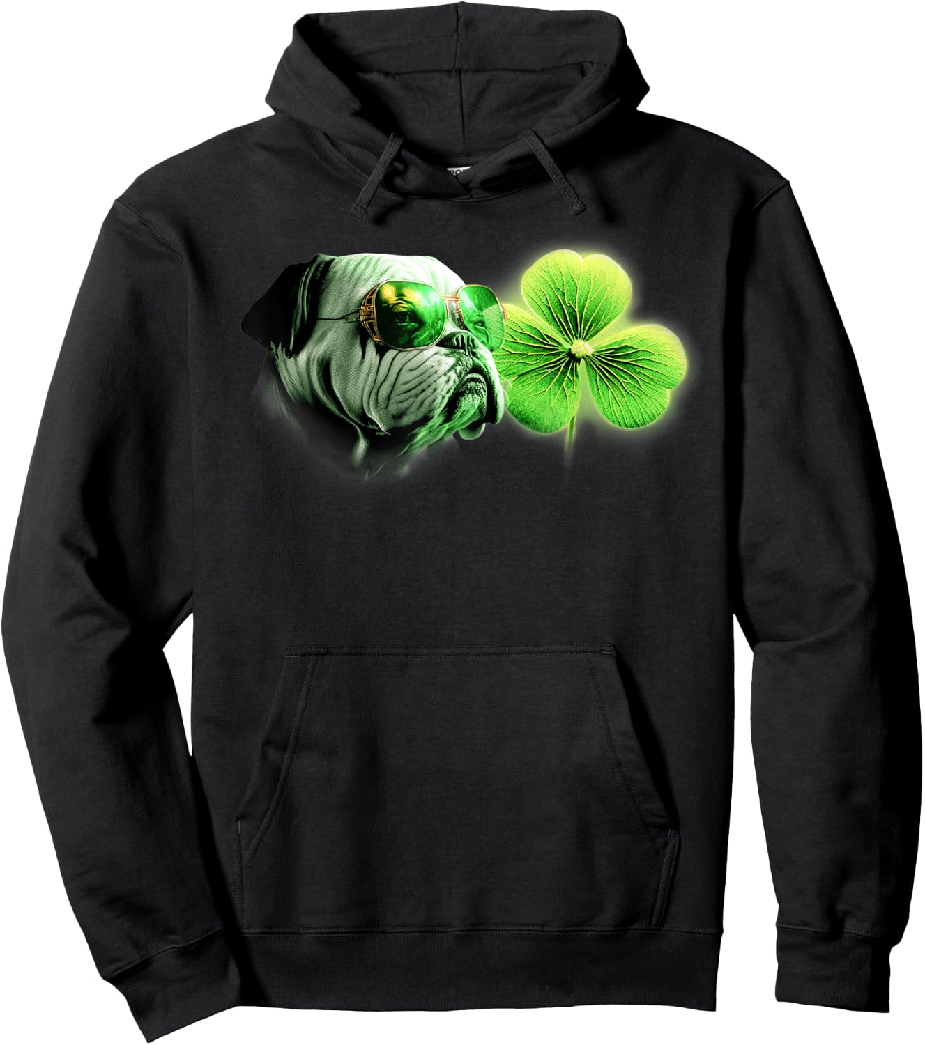 Bulldog Shamrock for Bulldog Lovers St. Patricks Day Bulldog Hoodie - Hoodie | Black