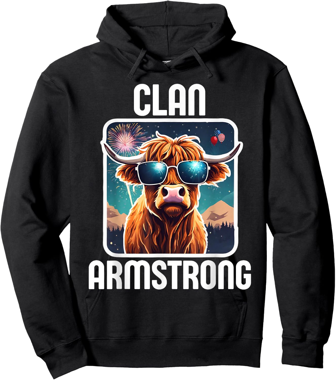 Armstrong Clan 4th July Scottish Family Name USA Party Hoodie - Hoodie | Black