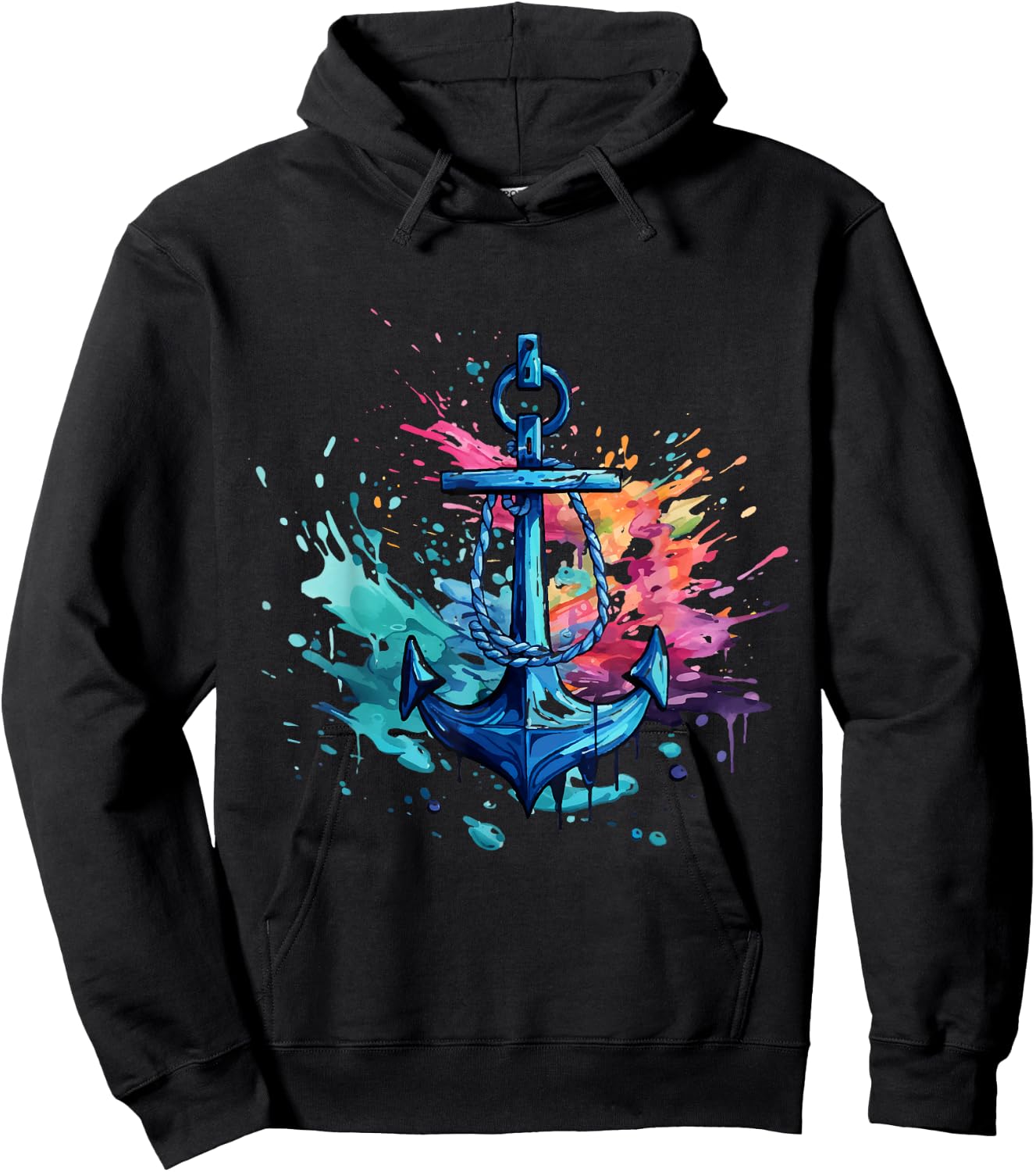 Anchor Sailor and Captain Design Motorboat Sailing , Black, S Hoodie - Hoodie | Black