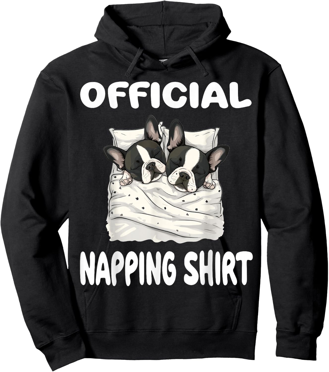 Boston Terrier Dog Official Sleepshirt Pajamas Nightgown Hoodie - Hoodie | Black