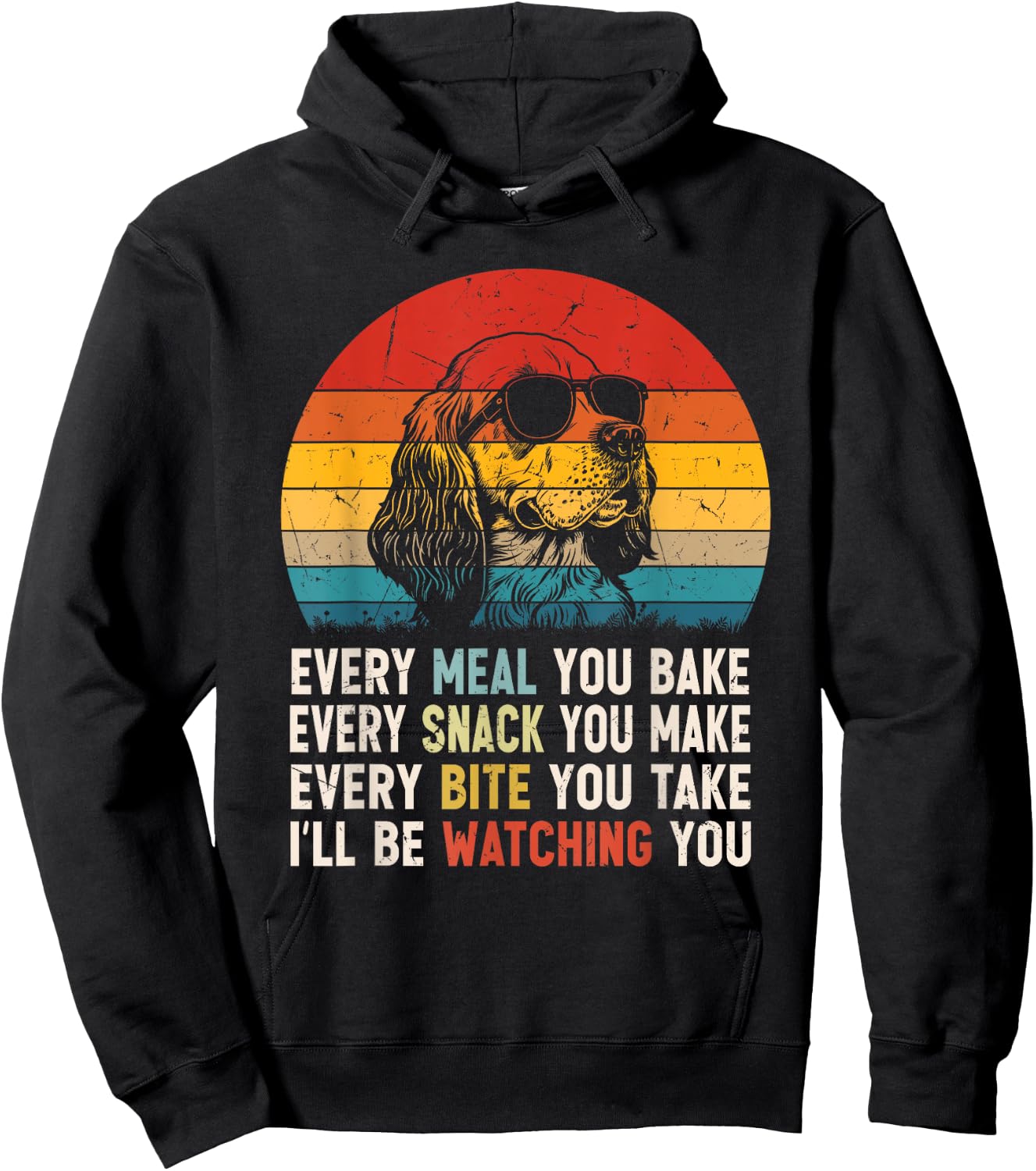 Retro Vintage Dog Funny Clumber Spaniel Dog Owner Dog Snack Hoodie - Hoodie | Black