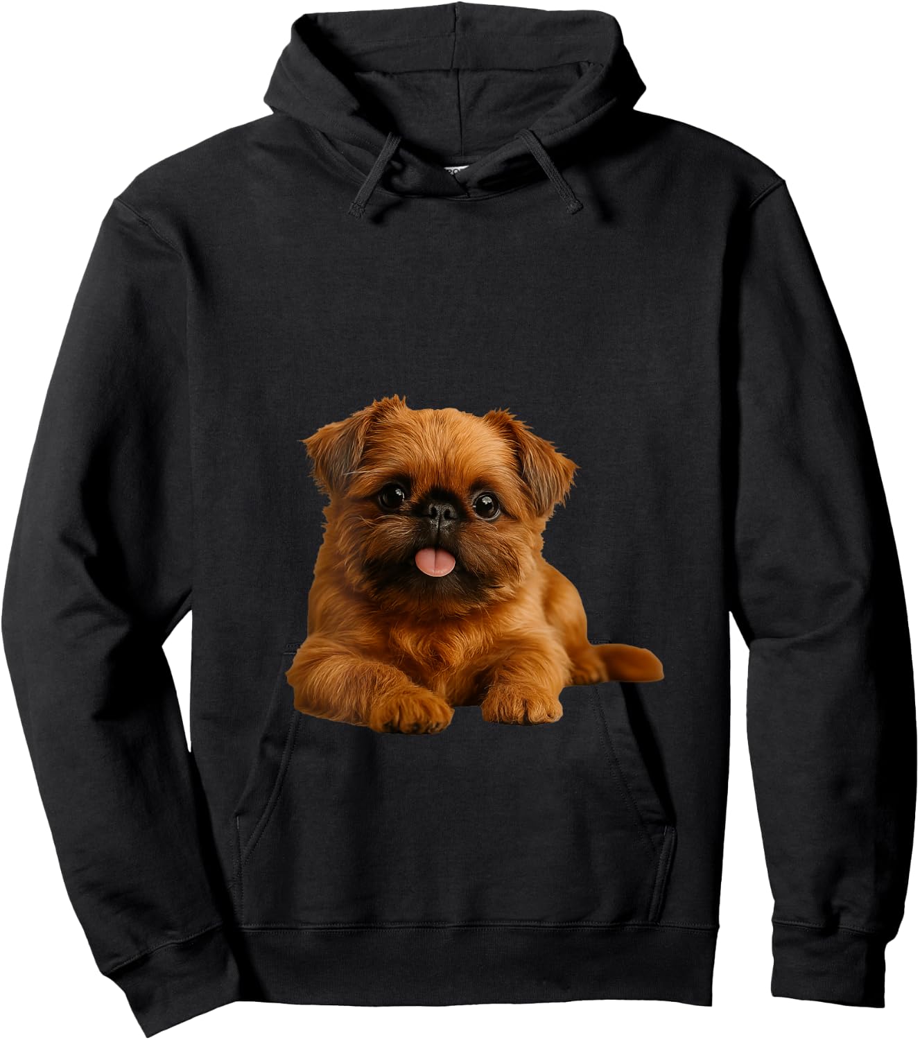 Brussels Griffon V-Neck Hoodie - Hoodie | Black