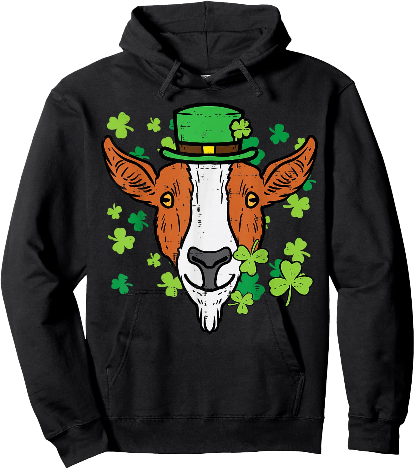 St Patricks Day Irish Goat Saint Paddys Farm Men Boys Kids Hoodie - Hoodie | Black