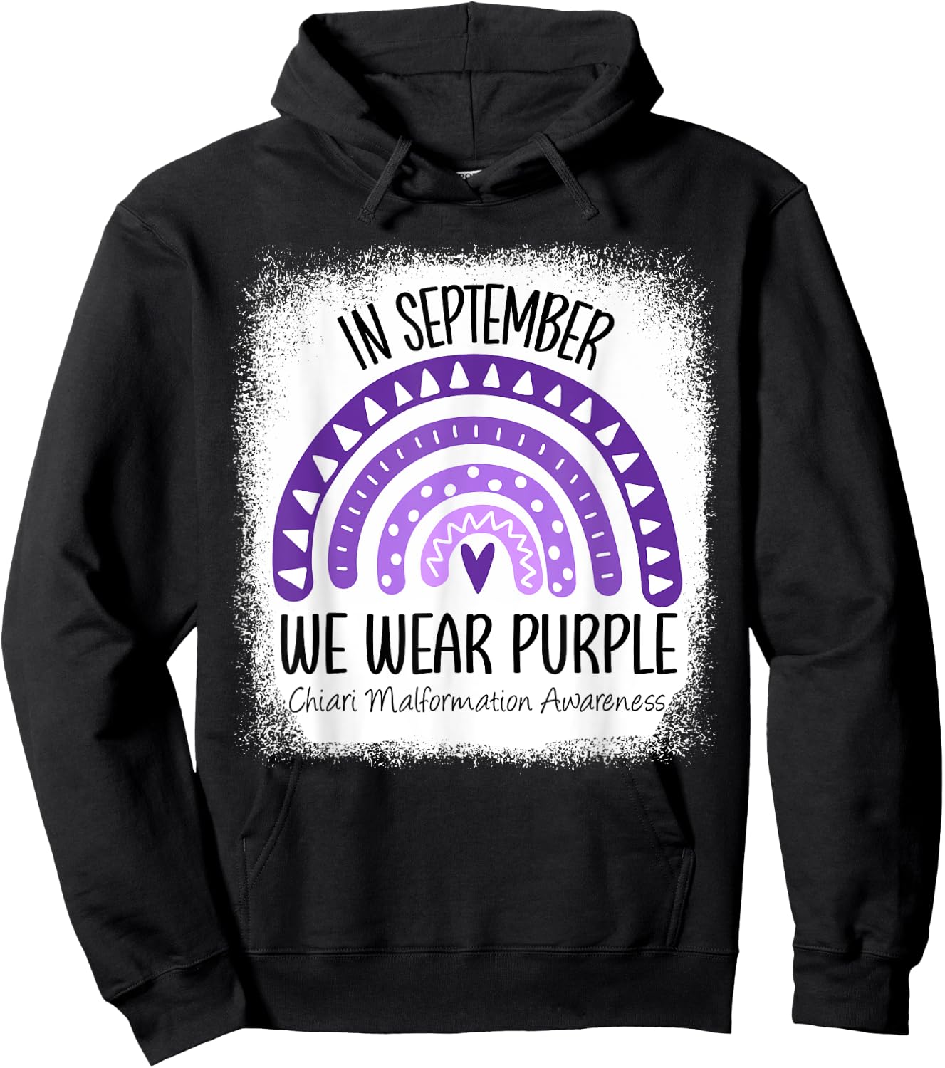 Rainbow September Wear Purple Chiari Malformation Awareness Hoodie - Hoodie | Black