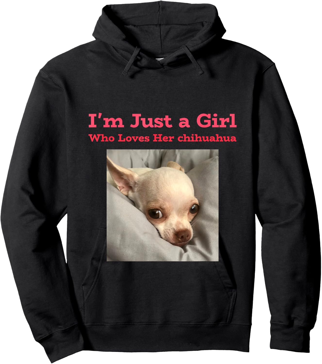 I'm just a girl who loves her chihuahua Hoodie - Hoodie | Black