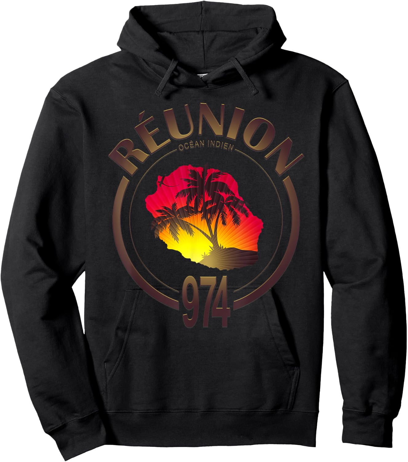 974 Reunion Malibu , Black Hoodie - Hoodie | Black