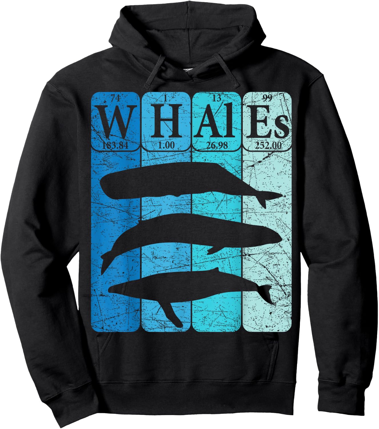 Whale Periodic Table Elements Retro Whale Cetology Hoodie - Hoodie | Black