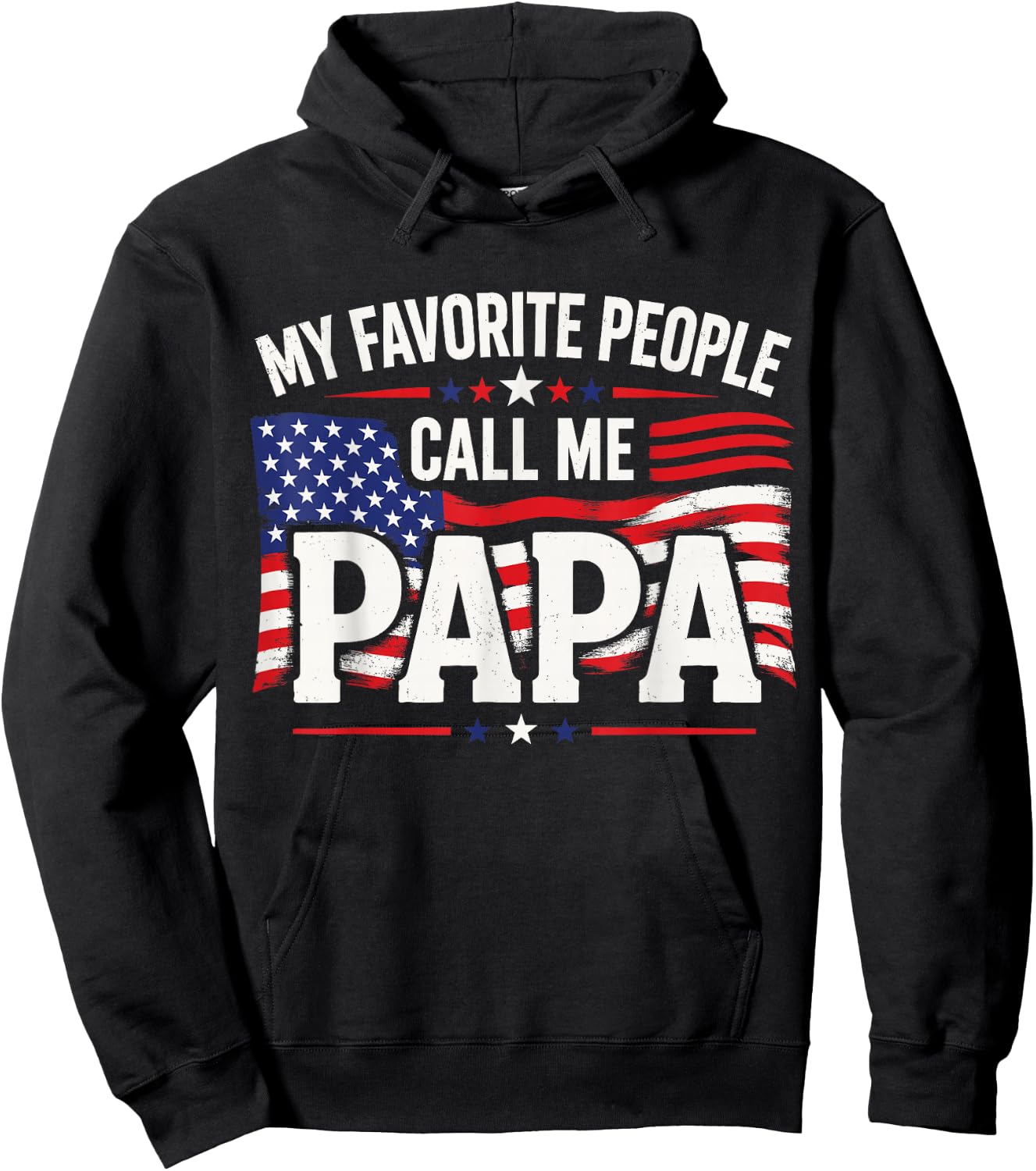 My Favorite People Call Me Papa USA Flag Hoodie - Hoodie | Black