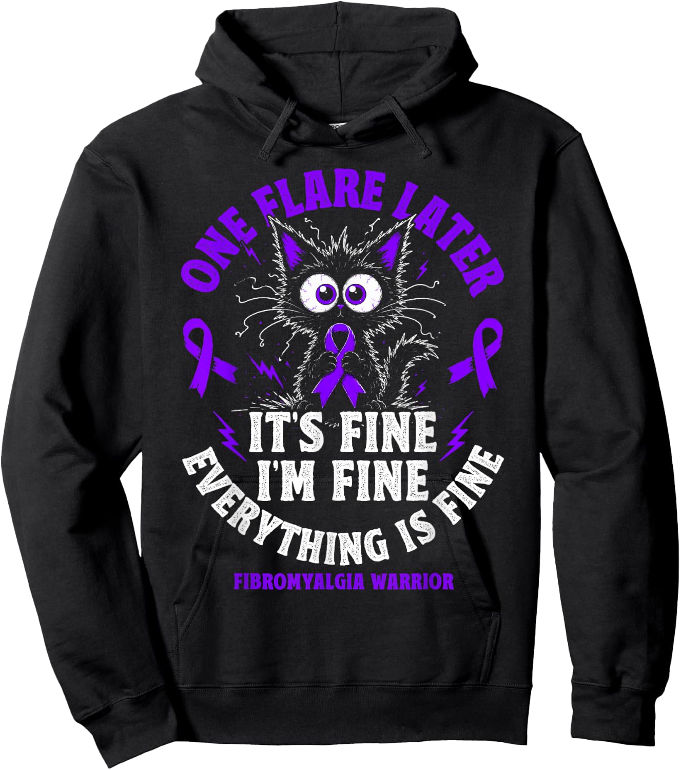 Funny Fibromyalgia Warrior Flare Day Hoodie - Hoodie | Black