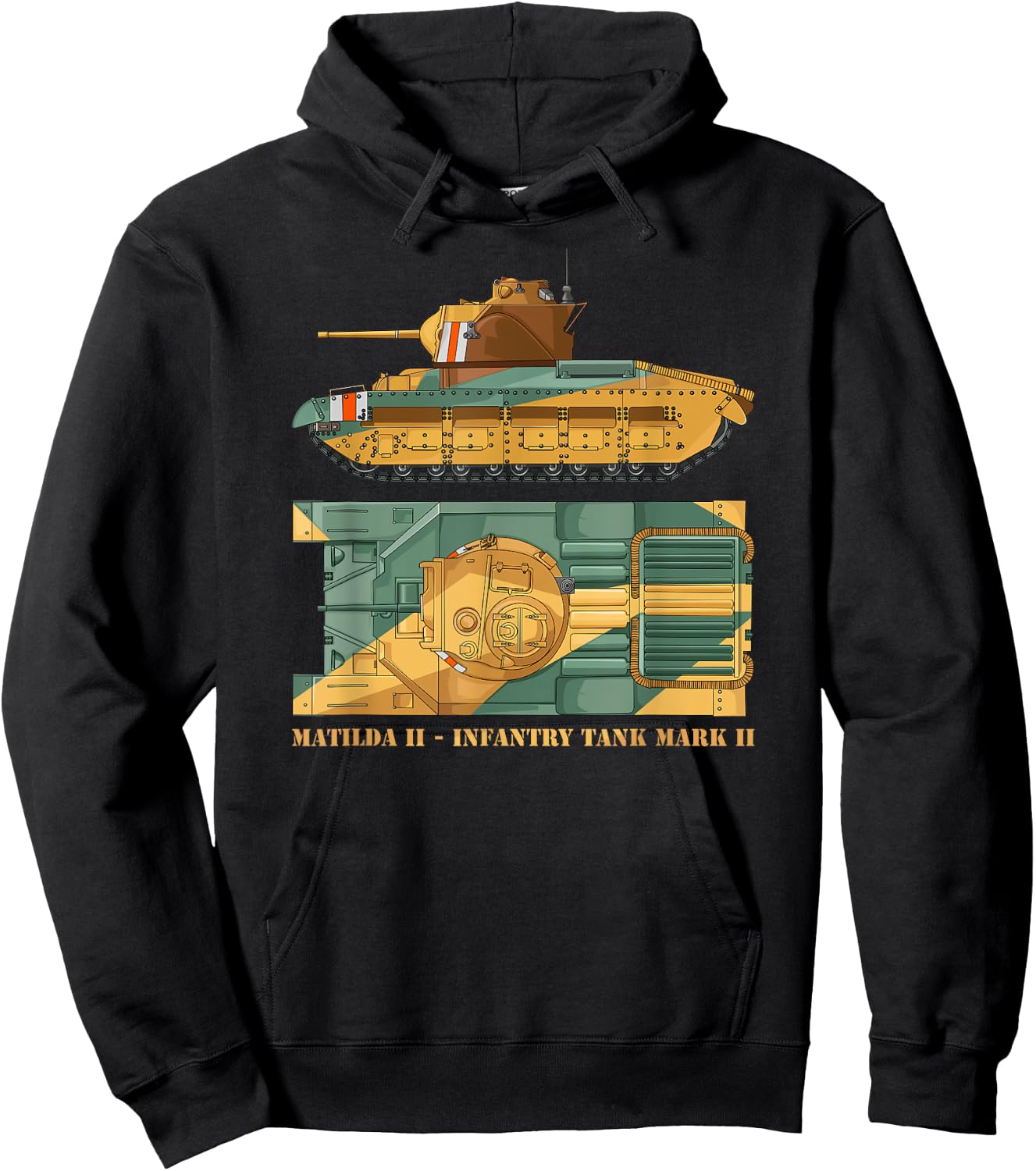 Matilda II Infantry Tank Mark II WW2 British Tanks Hoodie - Hoodie | Black