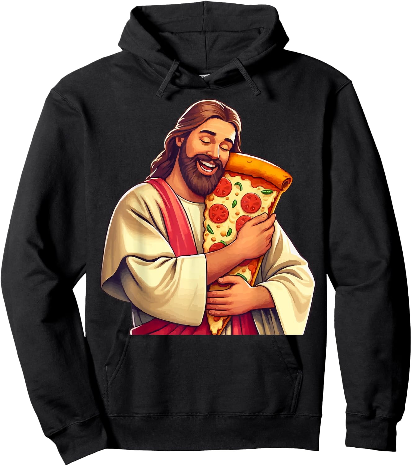 Funny Jesus Pizza Lover Christian Humor Pizza Joke Hoodie - Hoodie | Black