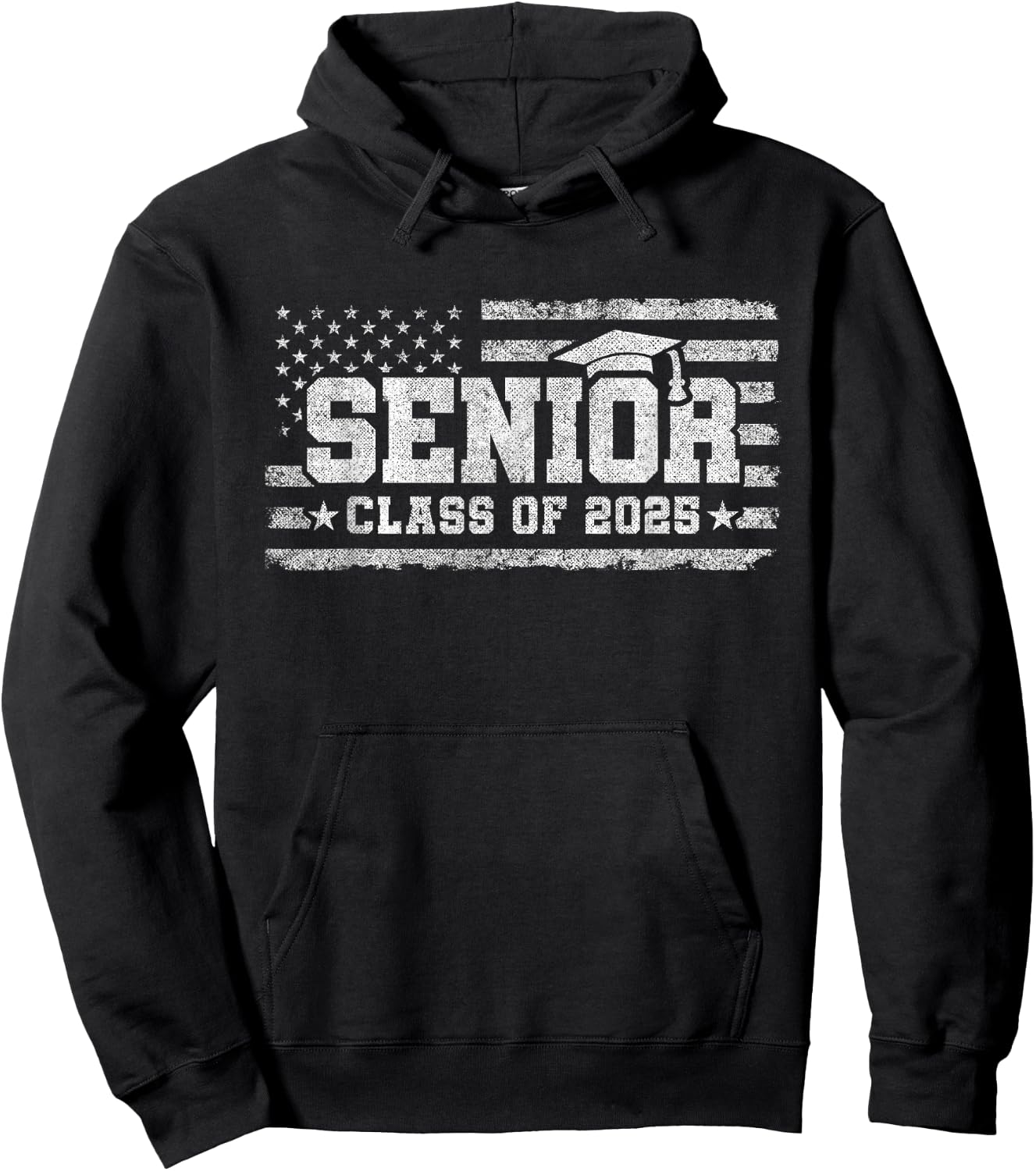 Senior Class 2025 Graduation - American Flag - Senior 2025 Hoodie - Hoodie | Black