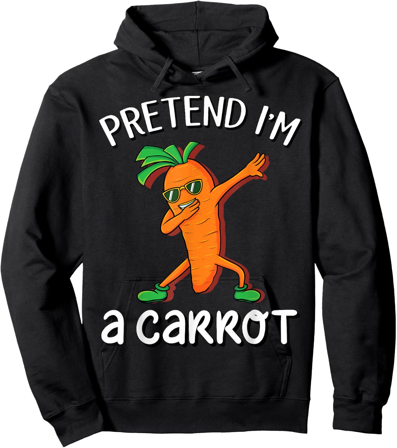 Pretend I'm A Carrot Vegan Halloween Costume Kids Gift Hoodie - Hoodie | Black