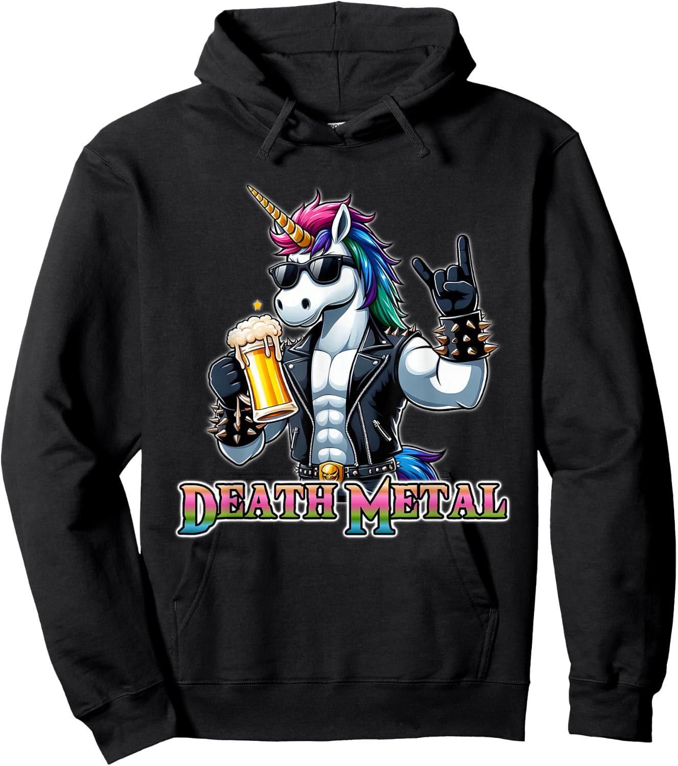Unicorn Death Metal for Metal Fans , Black, S Hoodie - Hoodie | Black