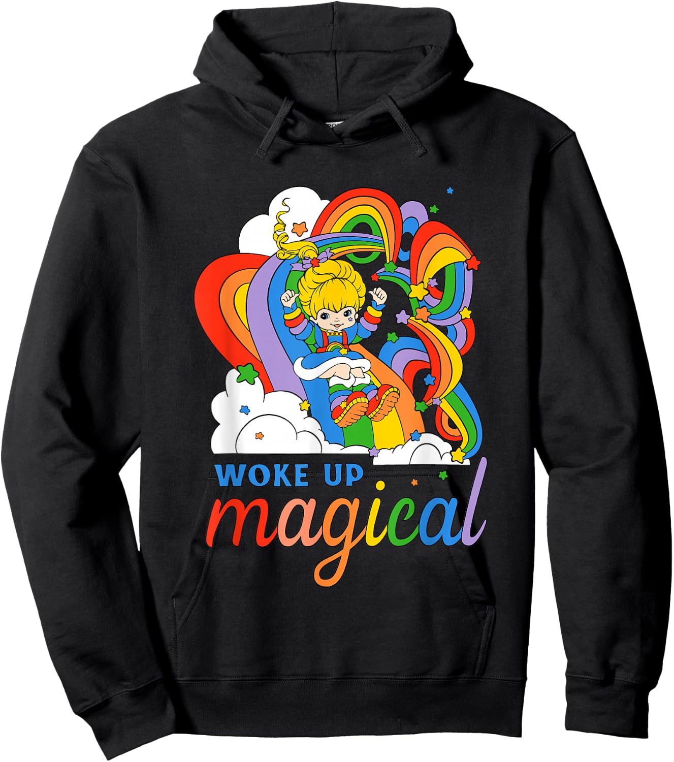 Rainbow Brite Woke Up Magical Vintage Rainbow Slide Hoodie - Hoodie | Black