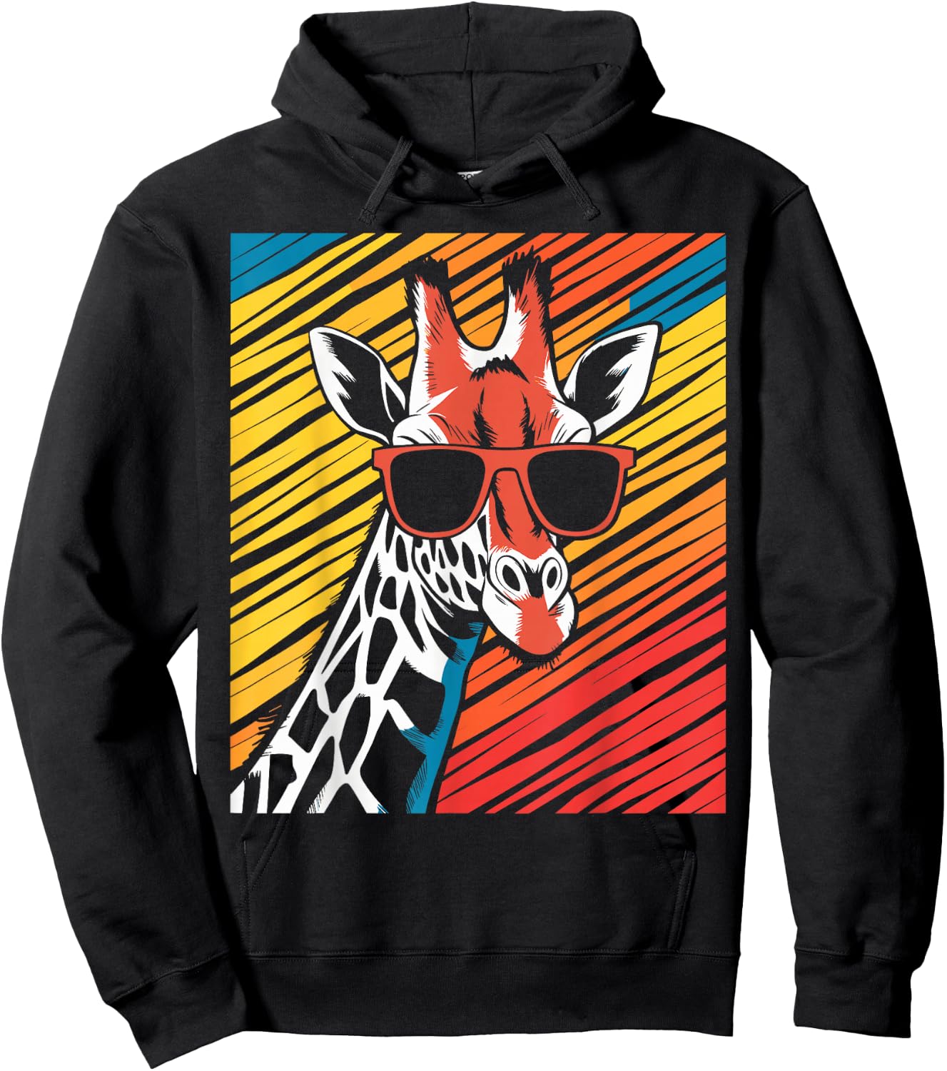 Giraffe Sunglasses Animal Giraffe Hoodie - Hoodie | Black