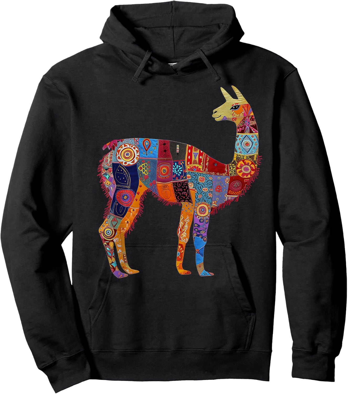 Peruvian Llama Alpaca Flowers Colourful Peru Souvenir Hoodie - Hoodie | Black