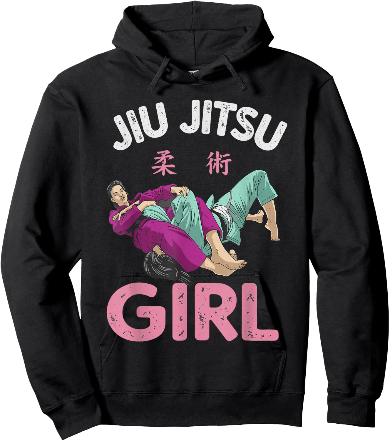 Brazilian Jiu Jitsu Shirt, Funny BJJ Roll Like a Girl Hoodie - Hoodie | Black