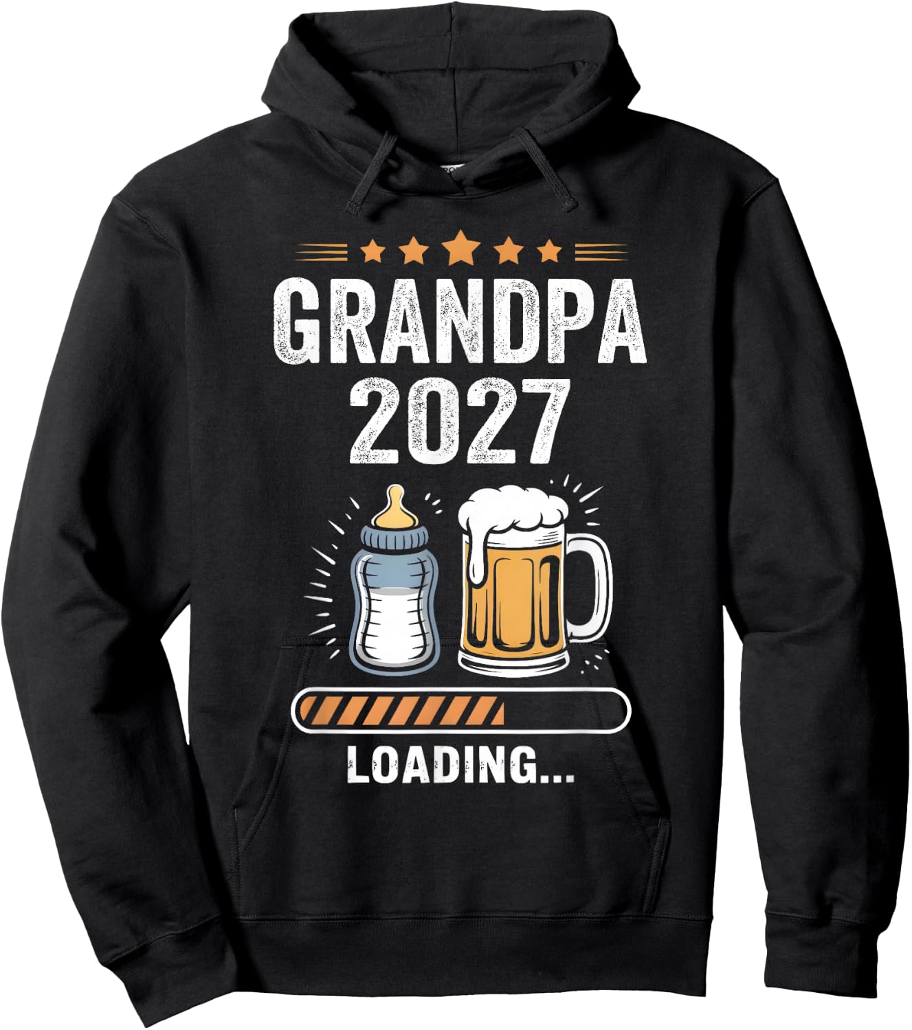 Grandpa 2027 Loading Pregnancy Baby Promoted to Grandpa 2027 Hoodie - Hoodie | Black