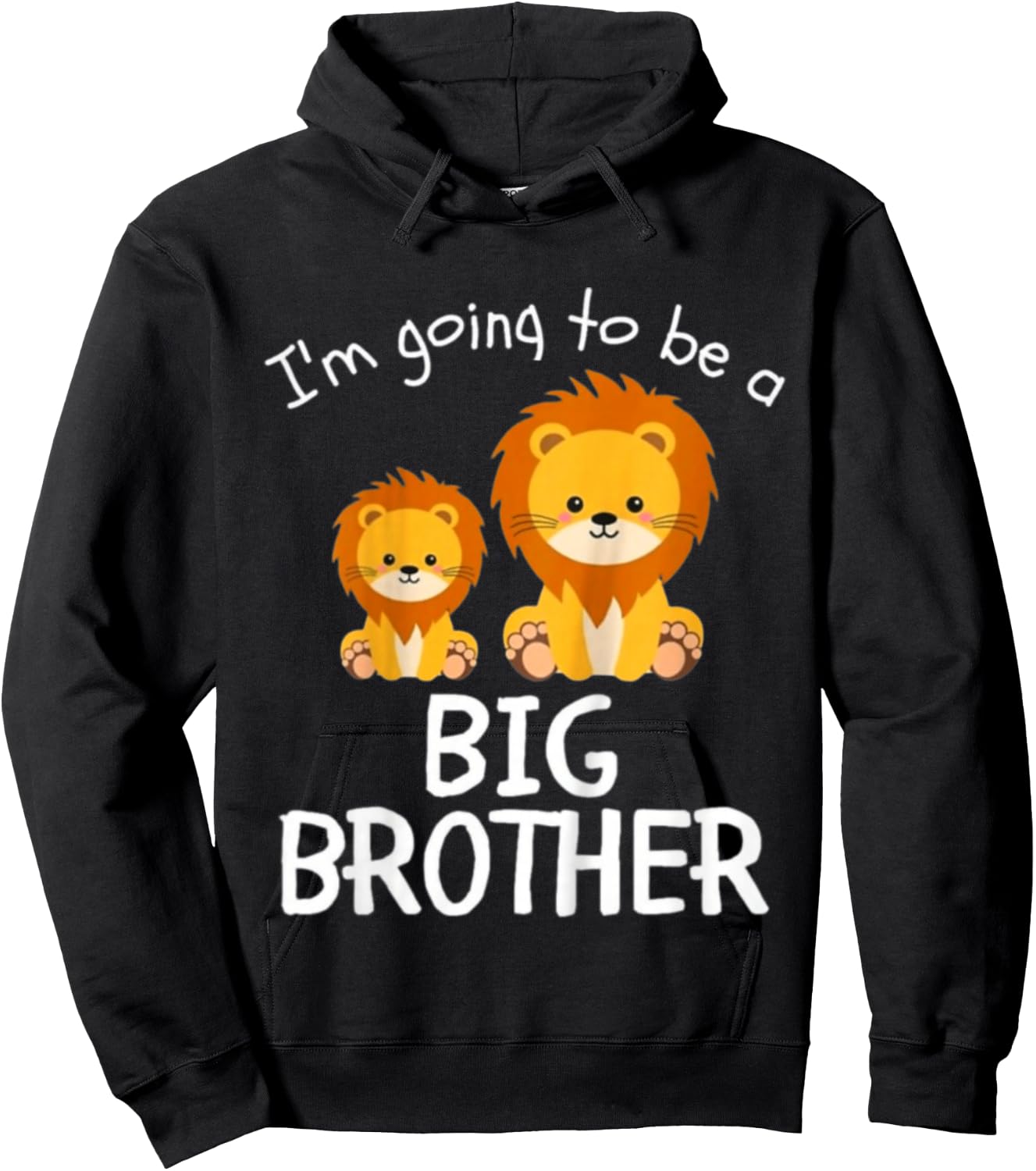 Child Promoted Big Brother 2025 Lion Toddler , Black, 2 Hoodie - Hoodie | Black