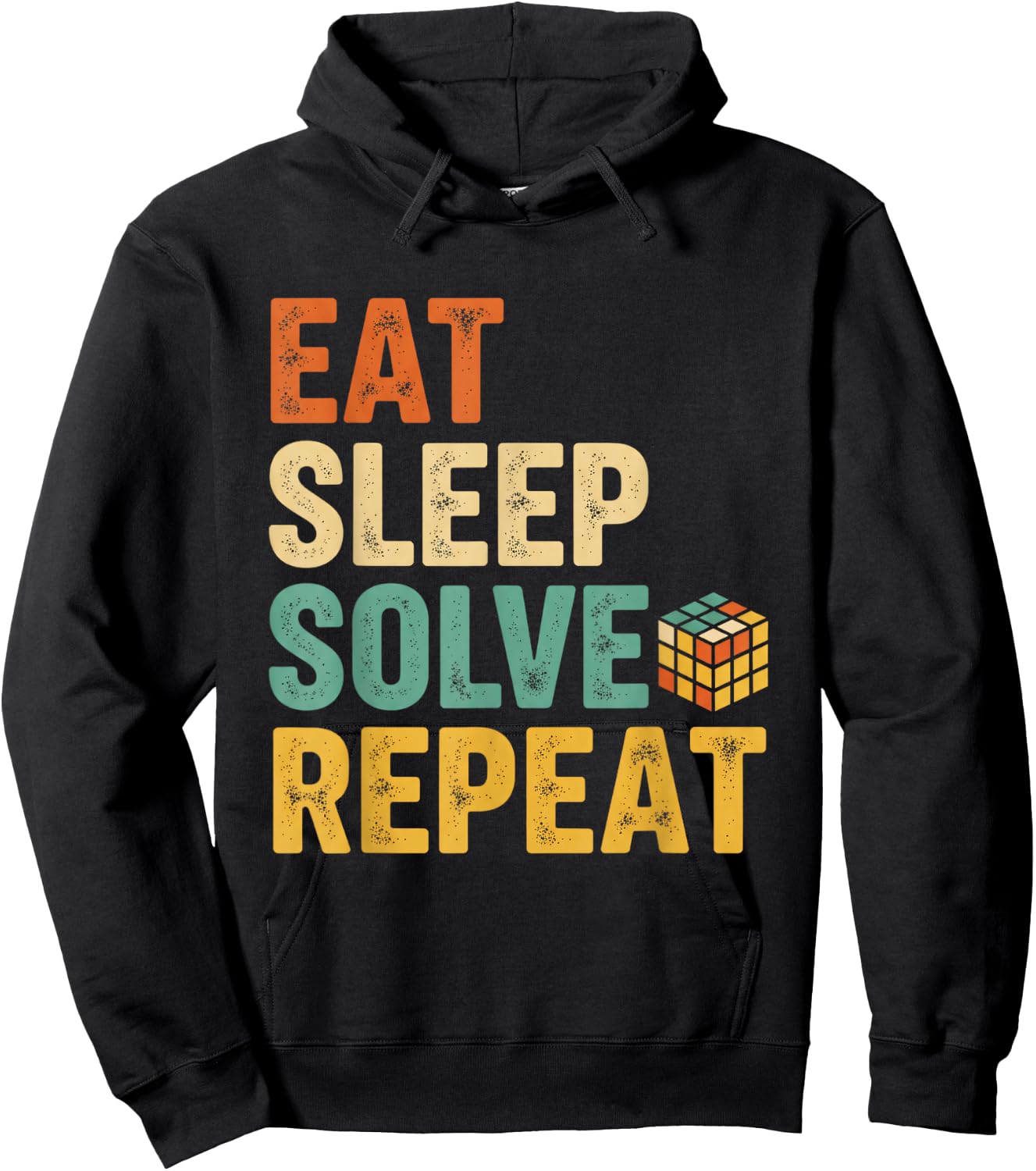 Eat Sleep Solve Repeat Cubing Puzzle Cuber Cube Hoodie - Hoodie | Black