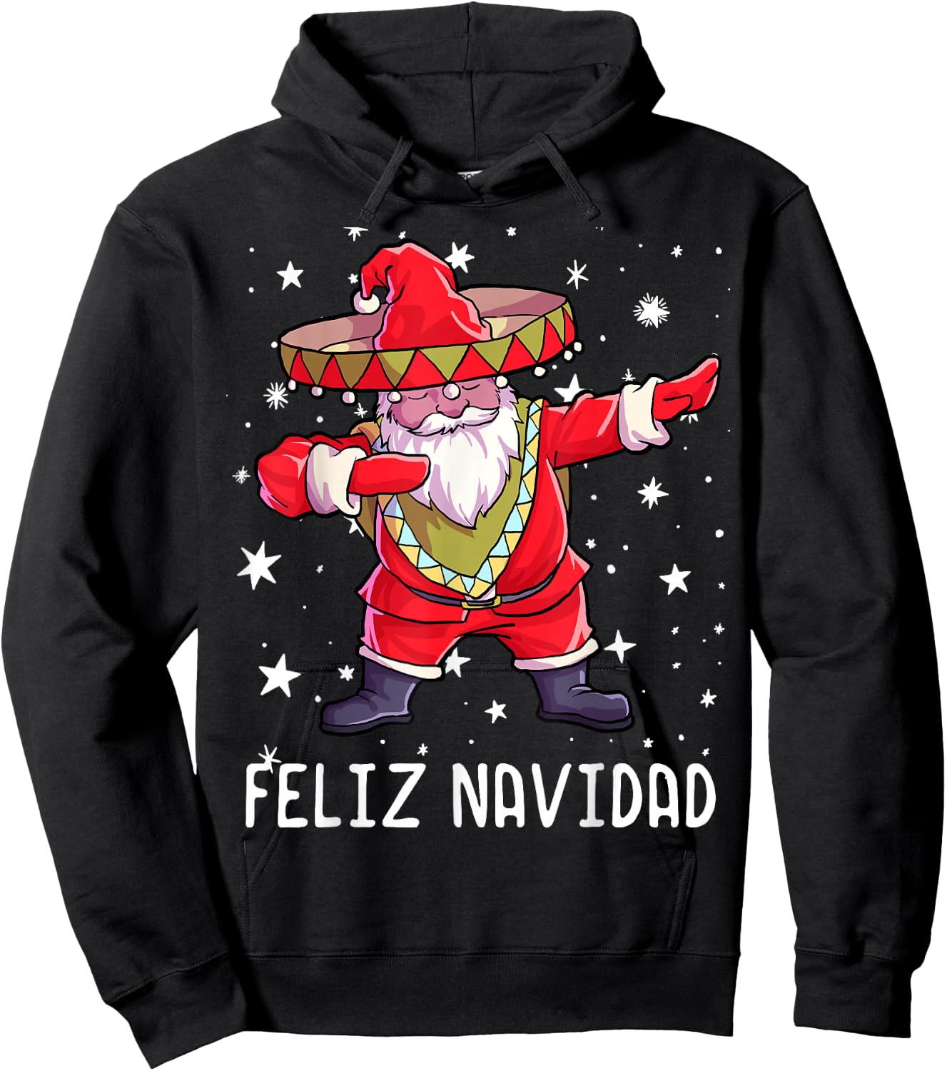 Christmas Sombrero Poncho Mexican Dabbing Santa Hoodie - Hoodie | Black