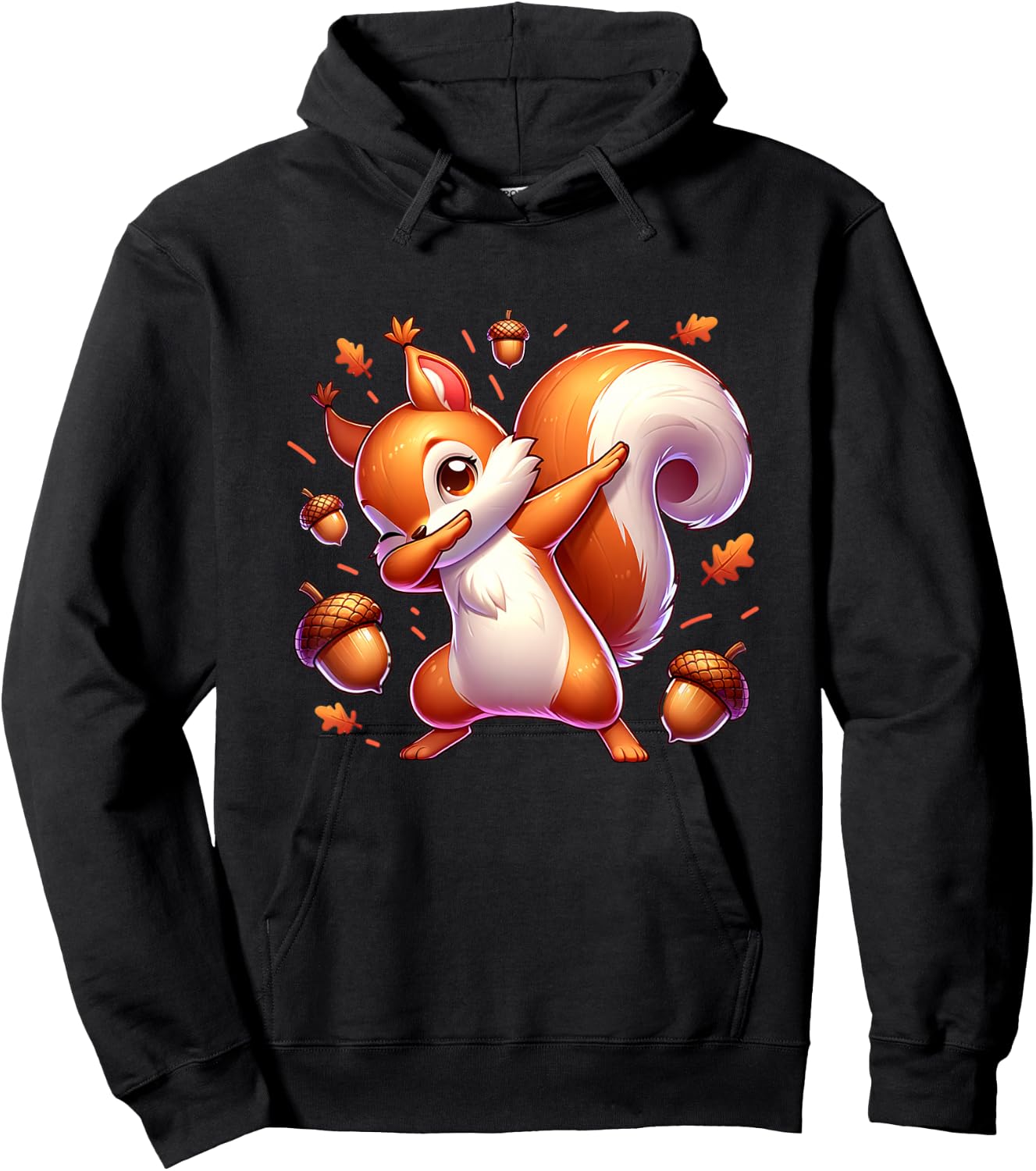 Kids Dabbing Red Squirrel Dancing Cute Animal Lover Girls Graphic Hoodie - Hoodie | Black