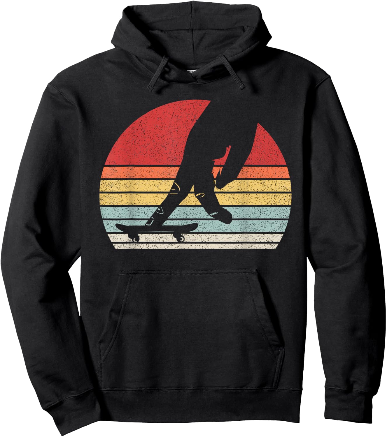 Vintage Retro Fingerboard Skateboard Skating Skate Hoodie - Hoodie | Black