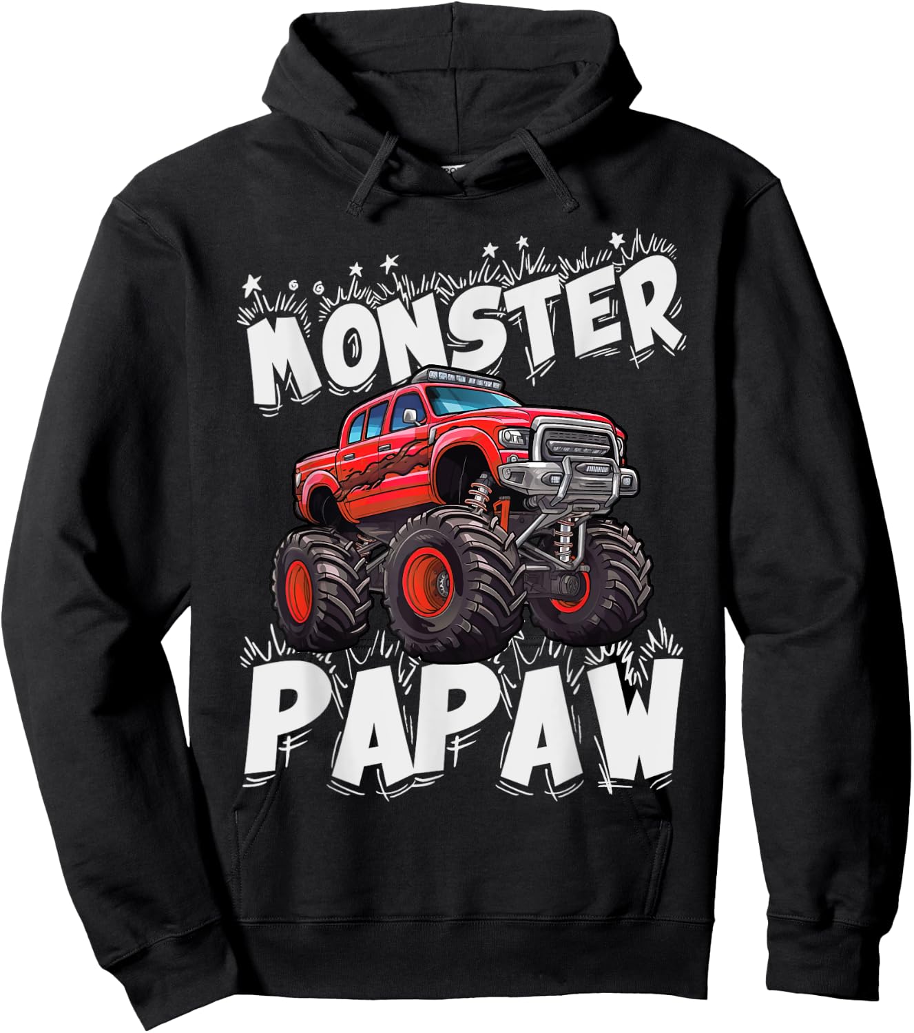 Monster Truck Papaw Family Matching Fun Monster Truck Lovers Hoodie - Hoodie | Black