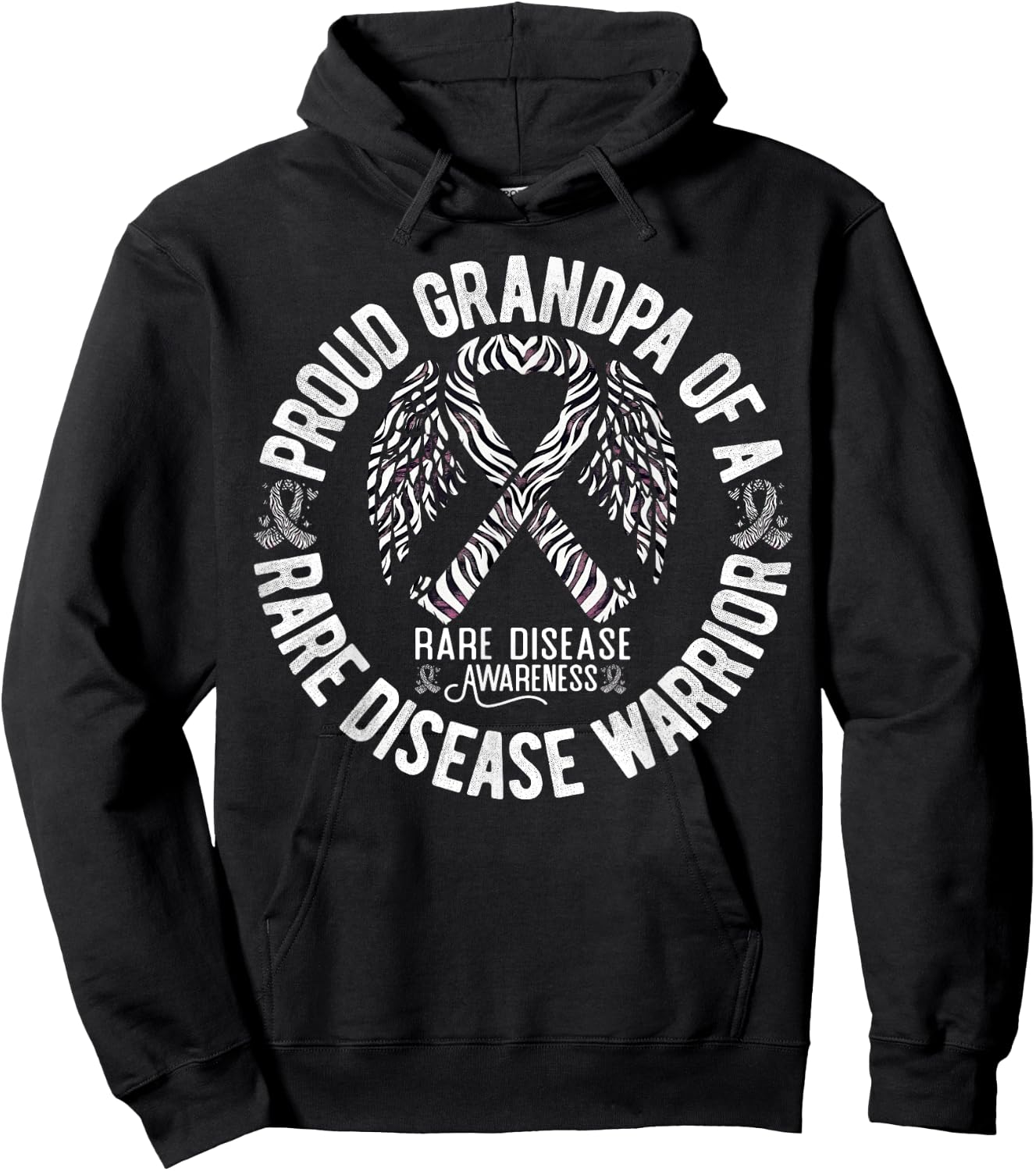 Proud Grandpa Of A Rare Disease Warrior Rare Disease Hoodie - Hoodie | Black