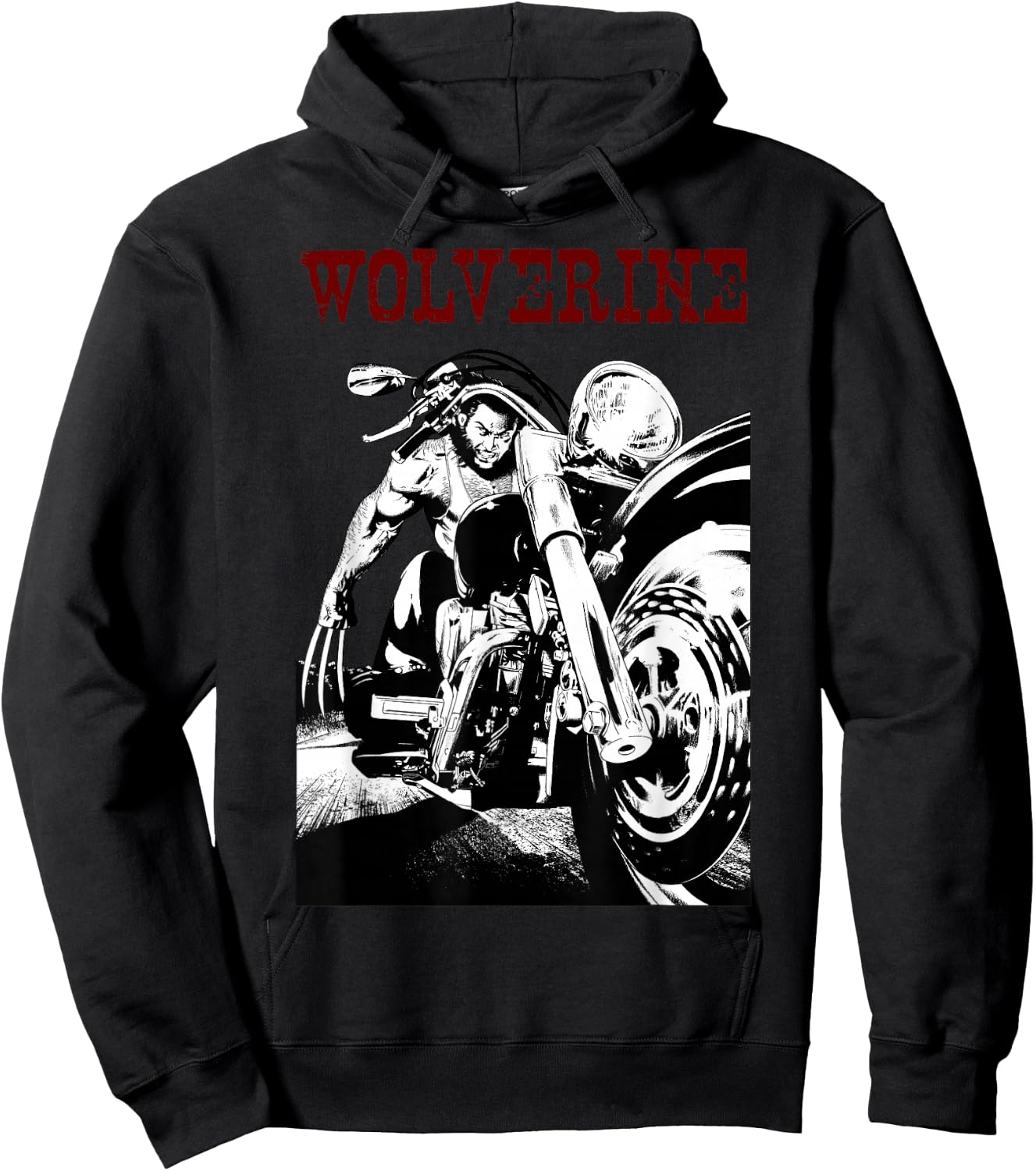 Marvel X-Men Wolverine Young Biker Logan Motorcycle Hoodie - Hoodie | Black