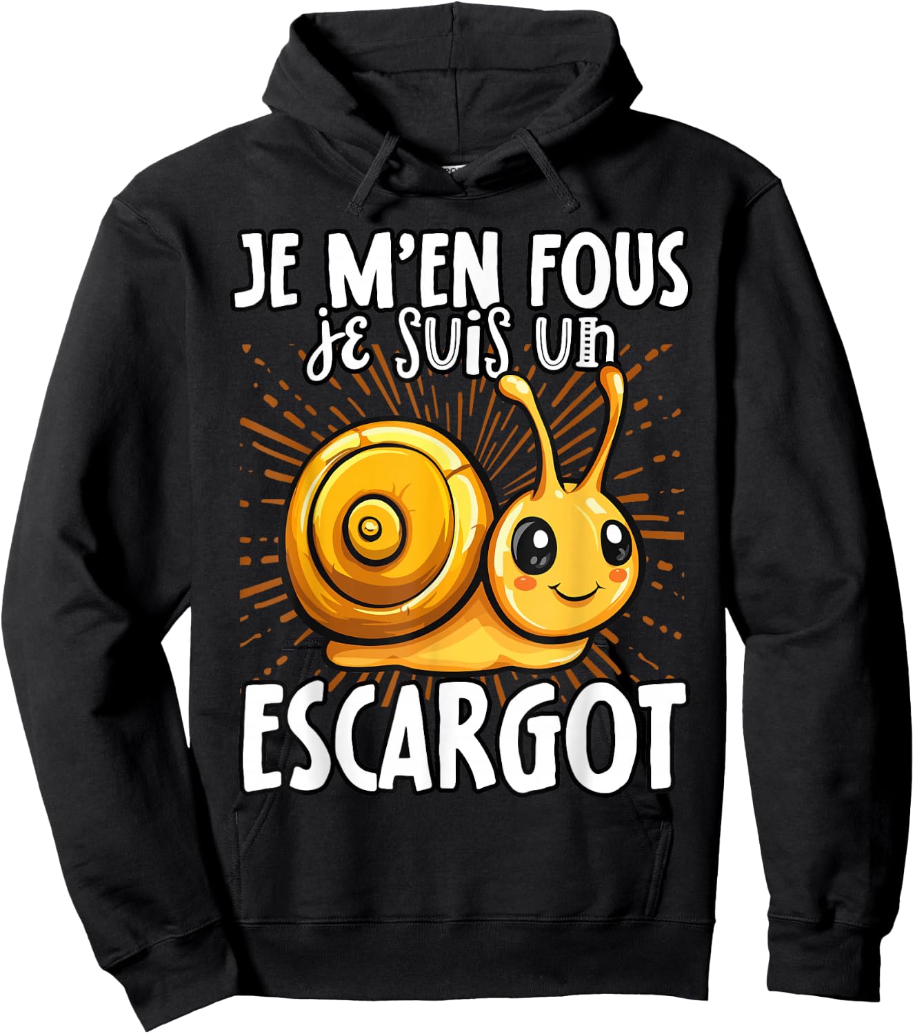 Je M'en Fous Je Suis Un Snail - Cute Snail , Black, S Hoodie - Hoodie | Black
