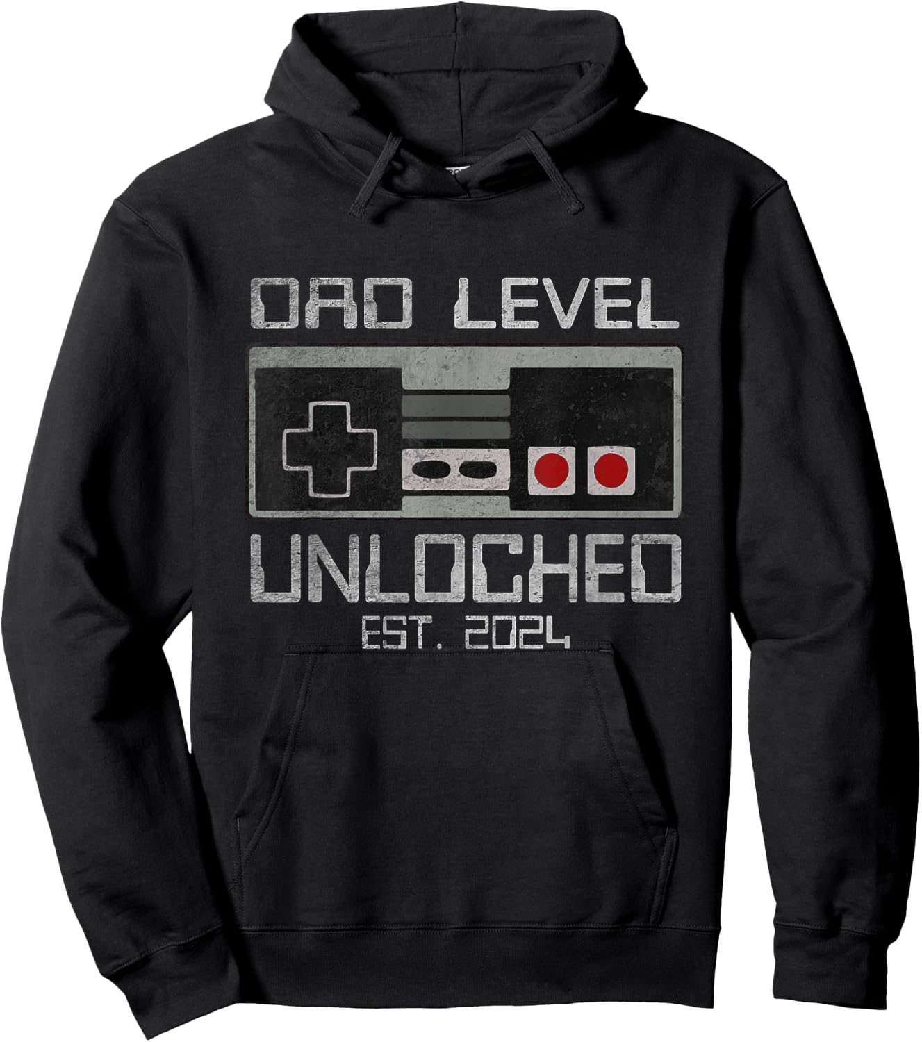 Dad Level Unlocked 2024 I Leveled Up To Soon To Be Gamer Dad Hoodie - Hoodie | Black