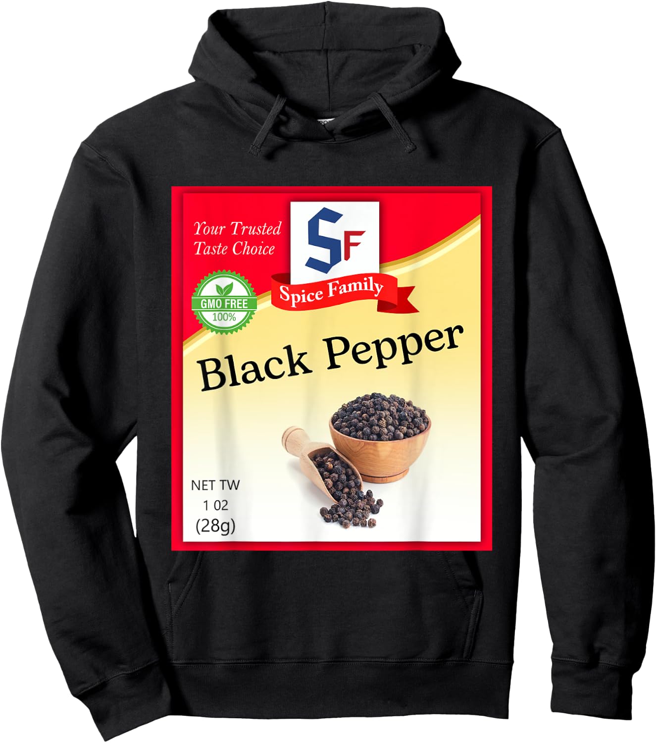 Black Pepper Condiment Costume Holiday Spice Group Costumes Hoodie - Hoodie | Black