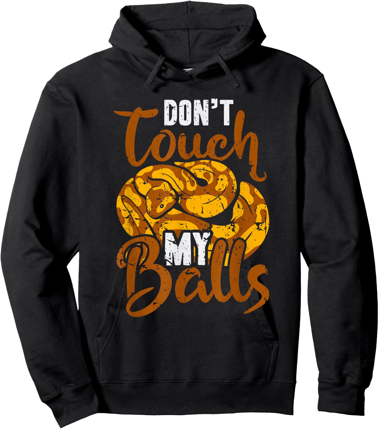 Don't Touch My Balls Snake Funny Ball Python Hoodie - Hoodie | Black