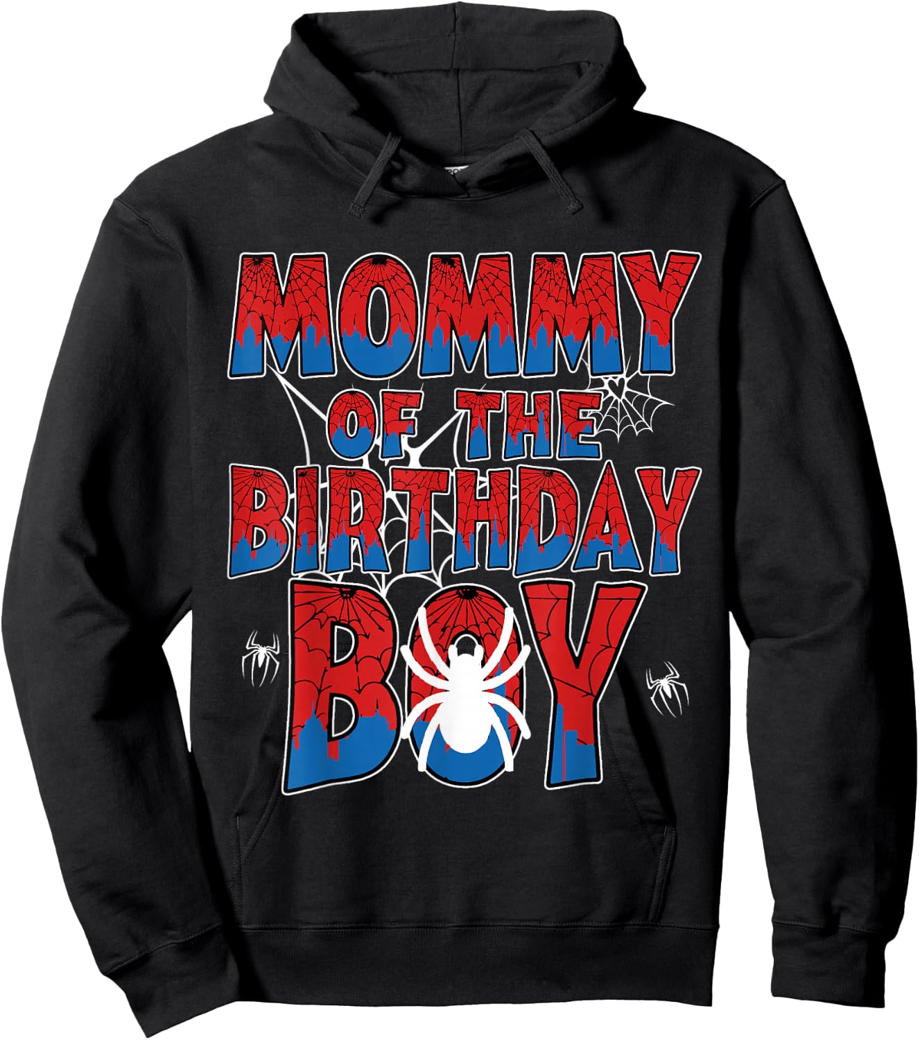 Spider Web Birthday Party Mom of The Birthday Boy Hoodie - Hoodie | Black