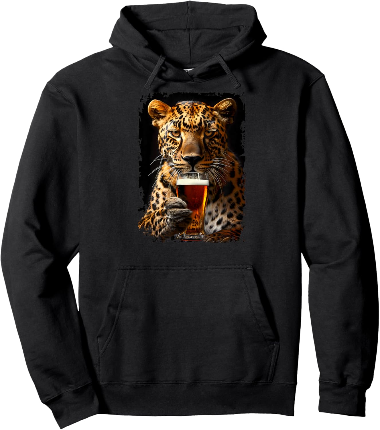 Leopard Beer , black Hoodie - Hoodie | Black