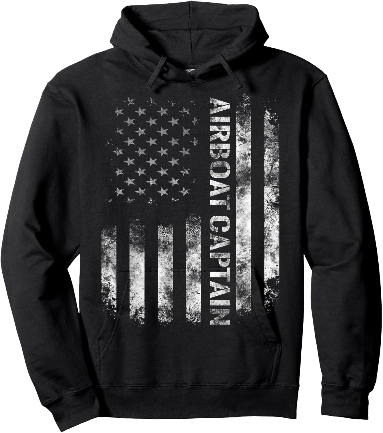 Airboat Captain | USA Patriotic American Flag Hoodie - Hoodie | Black